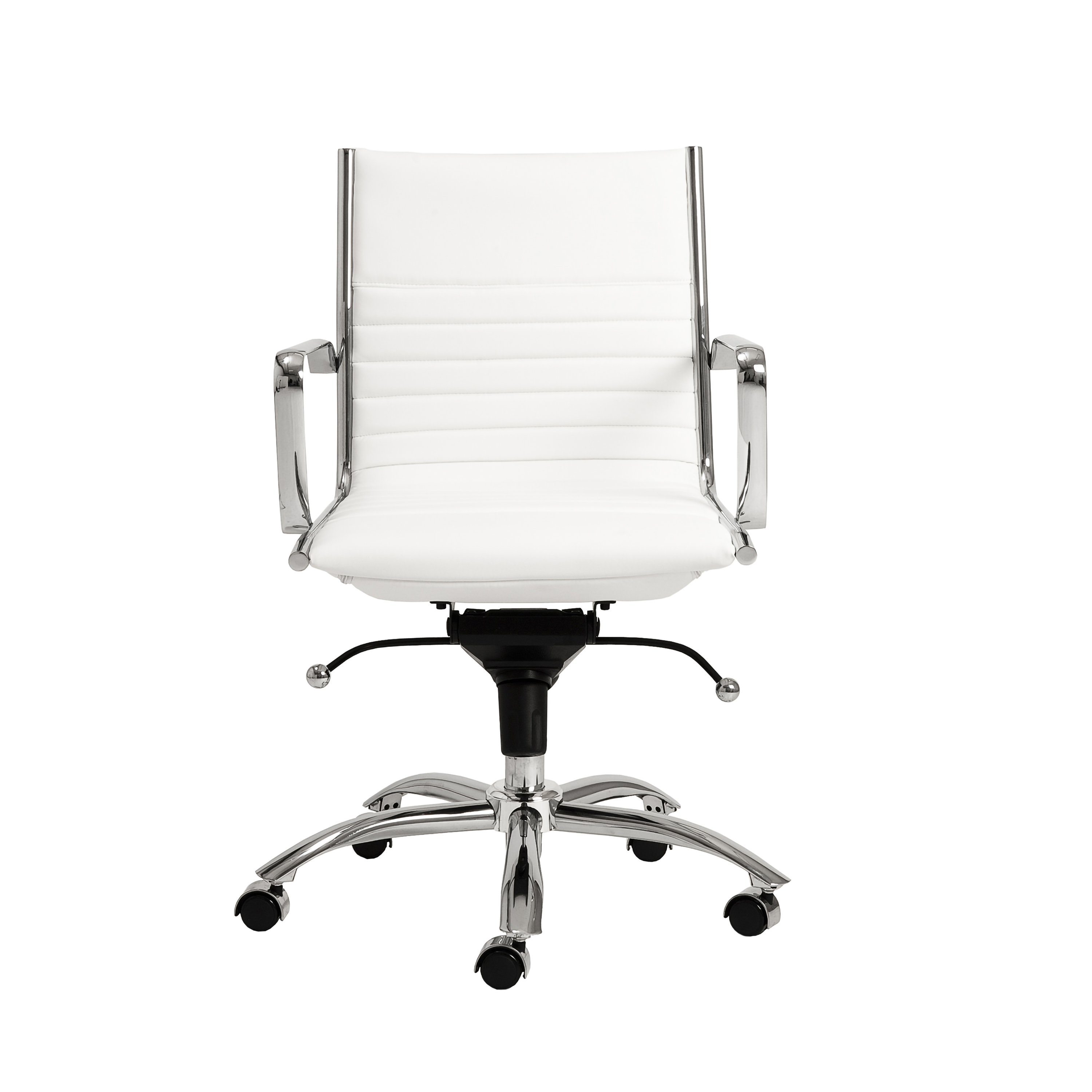 ES506 Low-Back Chair in White with Chromed Steel Base