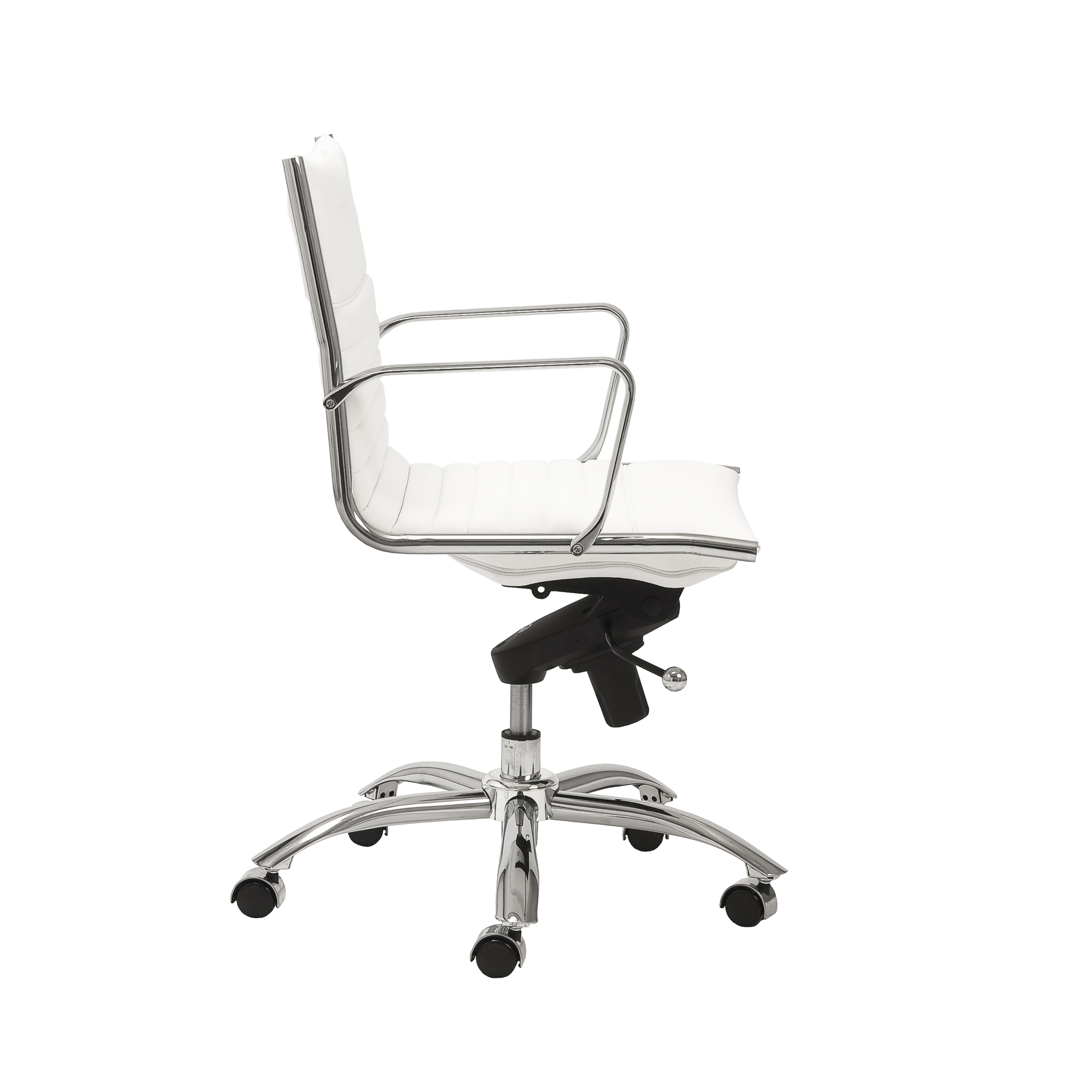 ES506 Low-Back Chair in White with Chromed Steel Base