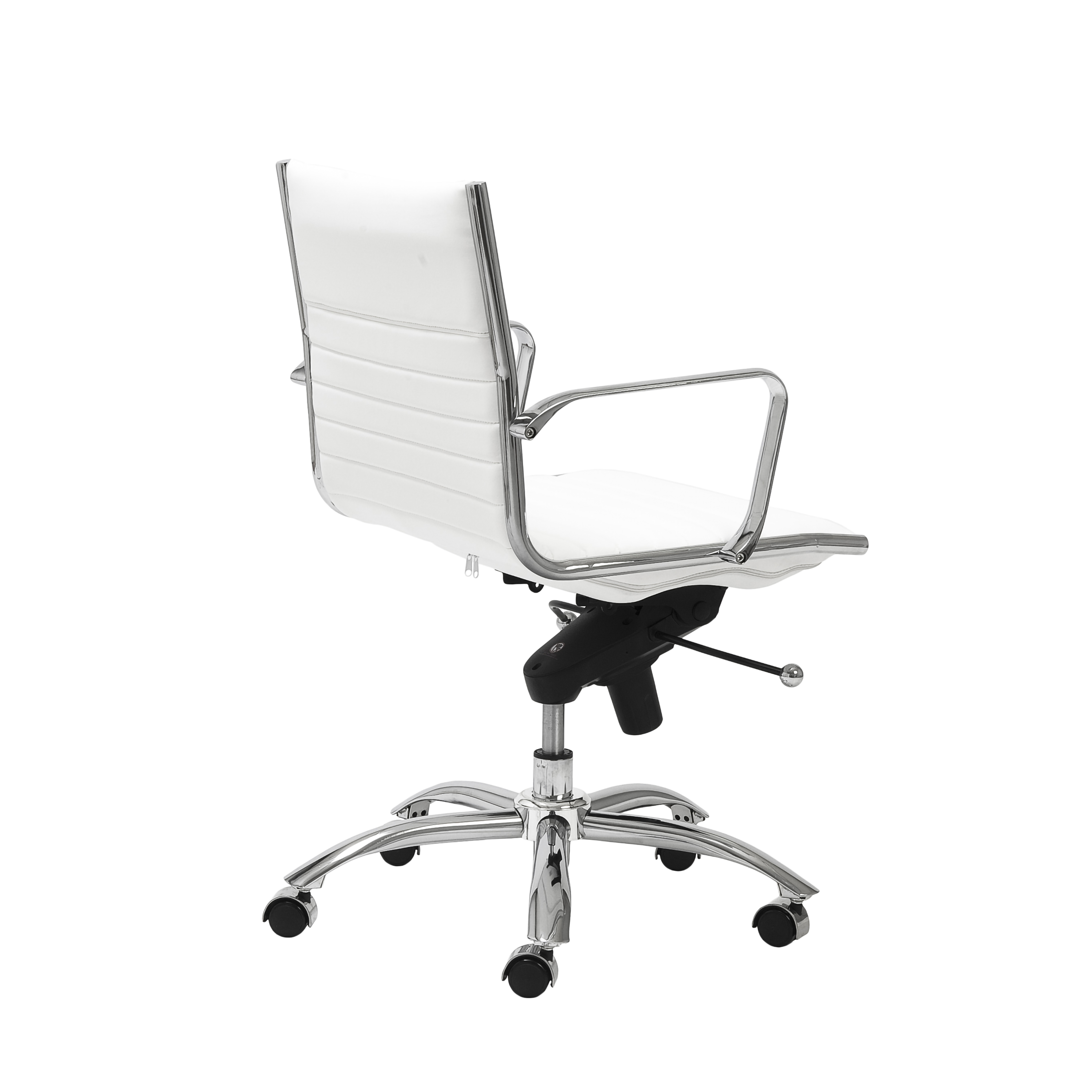 ES506 Low-Back Chair in White with Chromed Steel Base