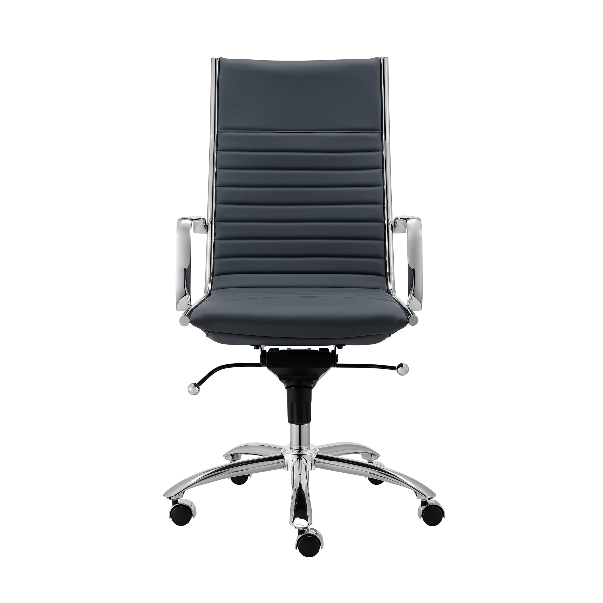 ES506 High-Back Chair in Blue with Chromed Steel Base