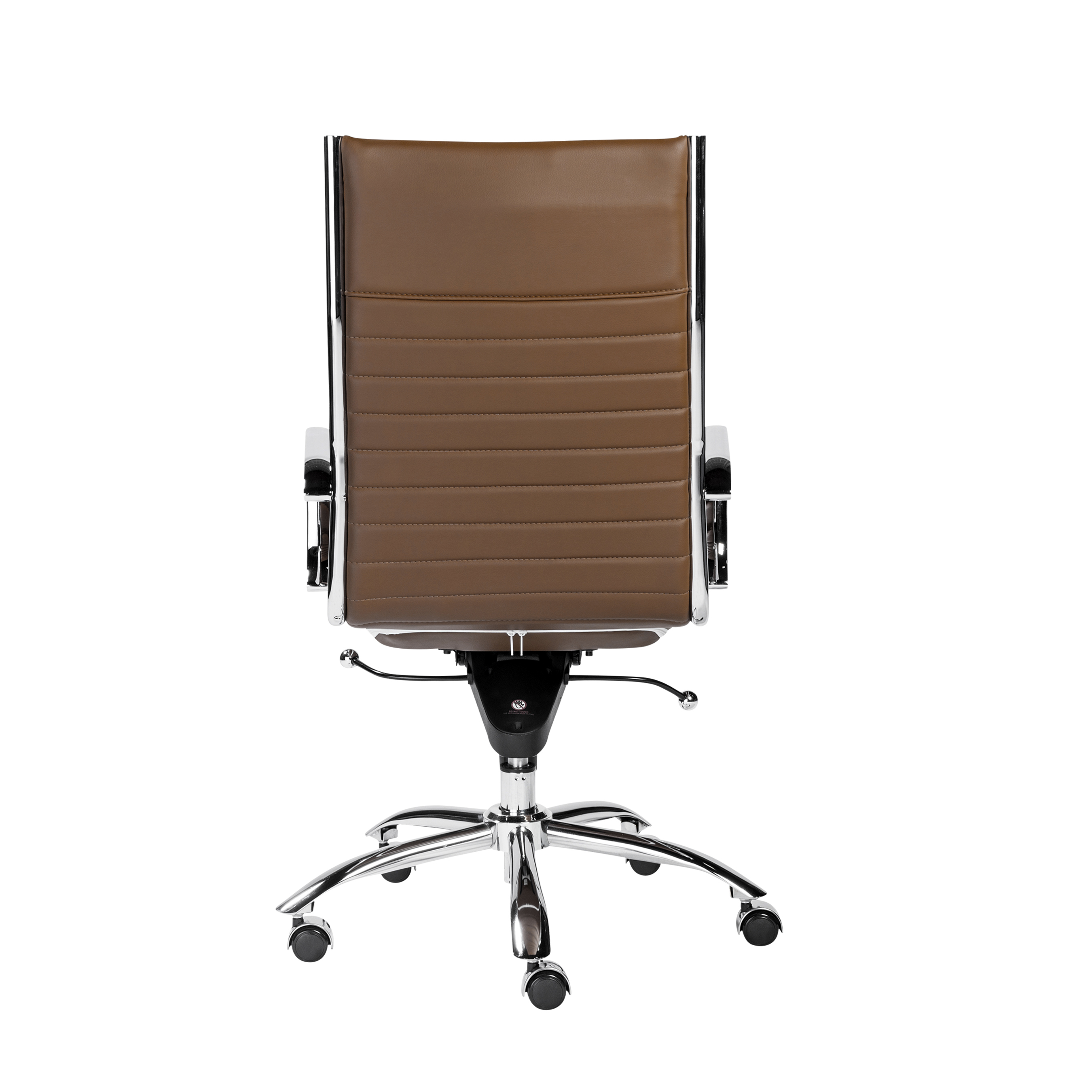 ES506 High-Back Chair in Dark Caramel with Chromed Steel Base