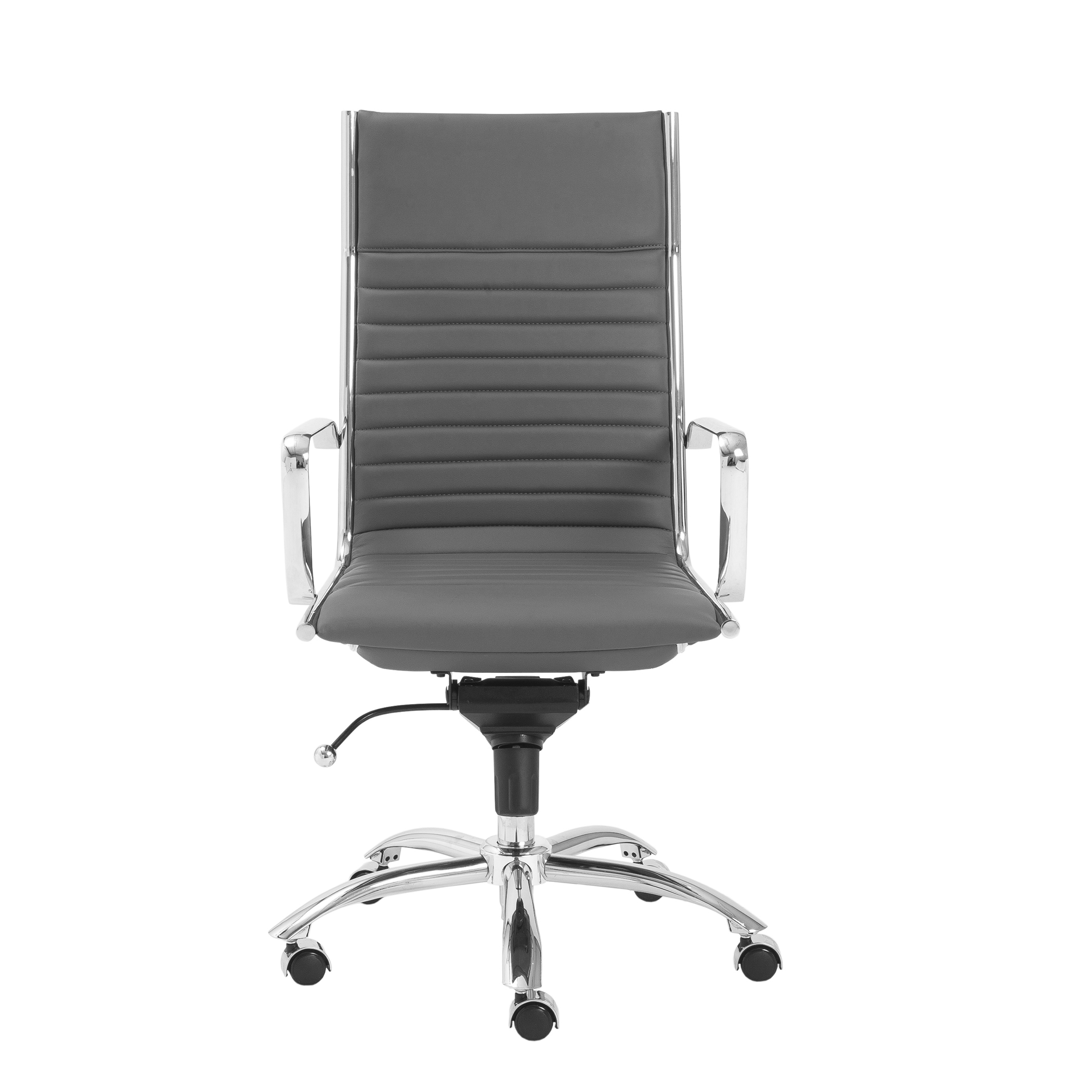 ES506 High-Back Chair in Gray with Chromed Steel Base