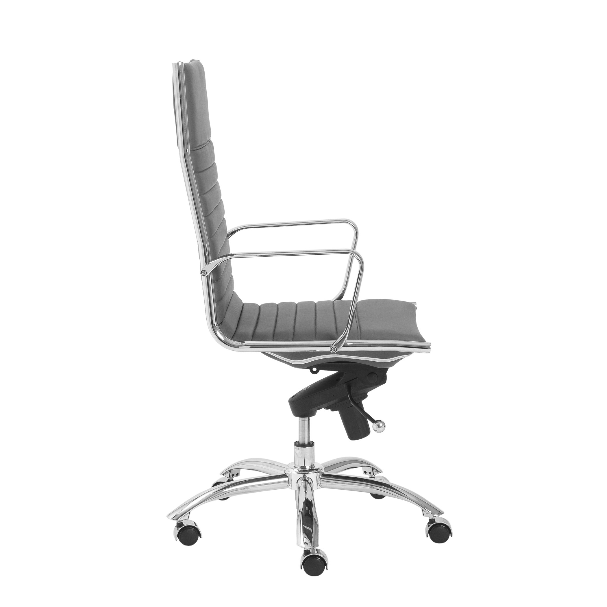 ES506 High-Back Chair in Gray with Chromed Steel Base