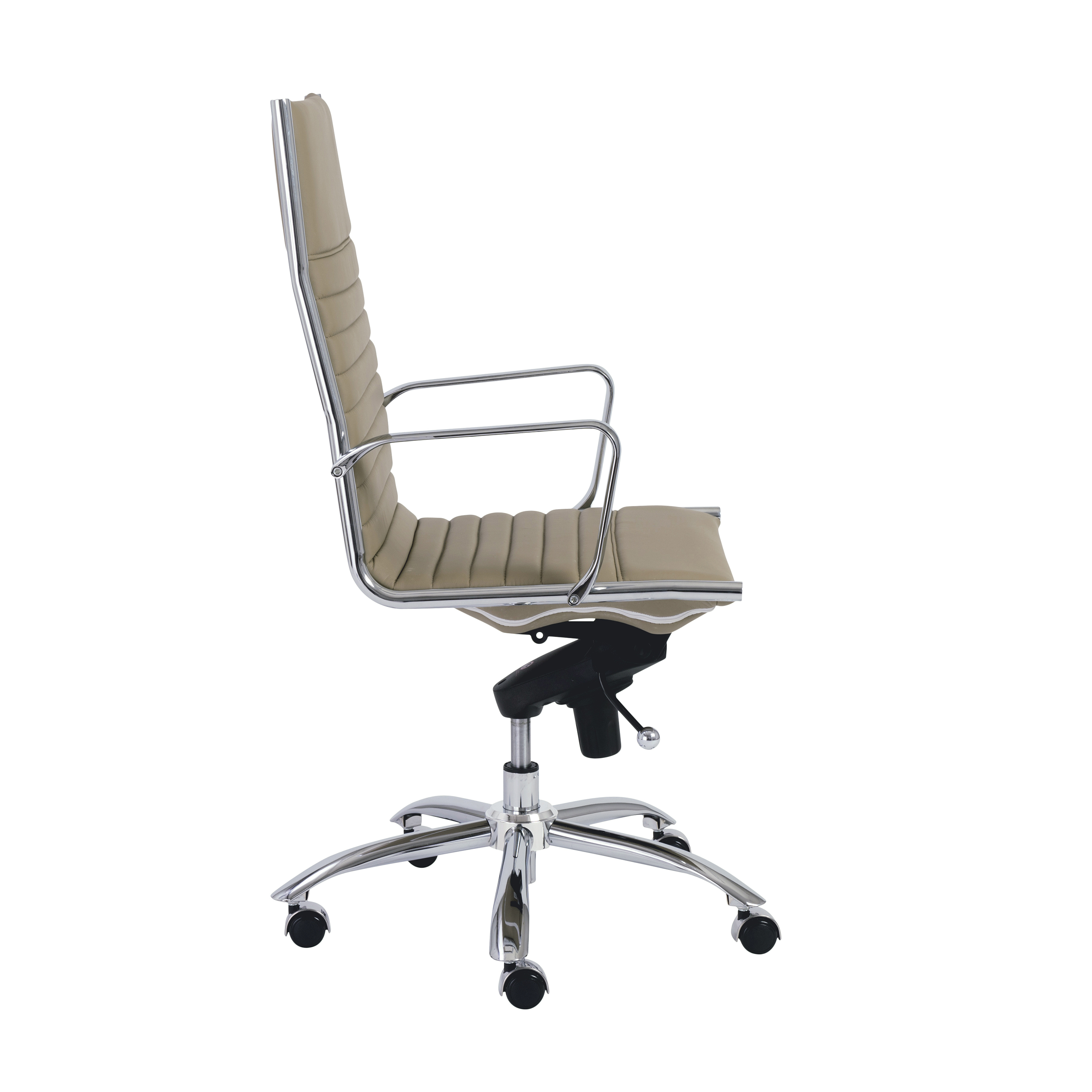 ES506 High-Back Chair in Taupe with Chromed Steel Base
