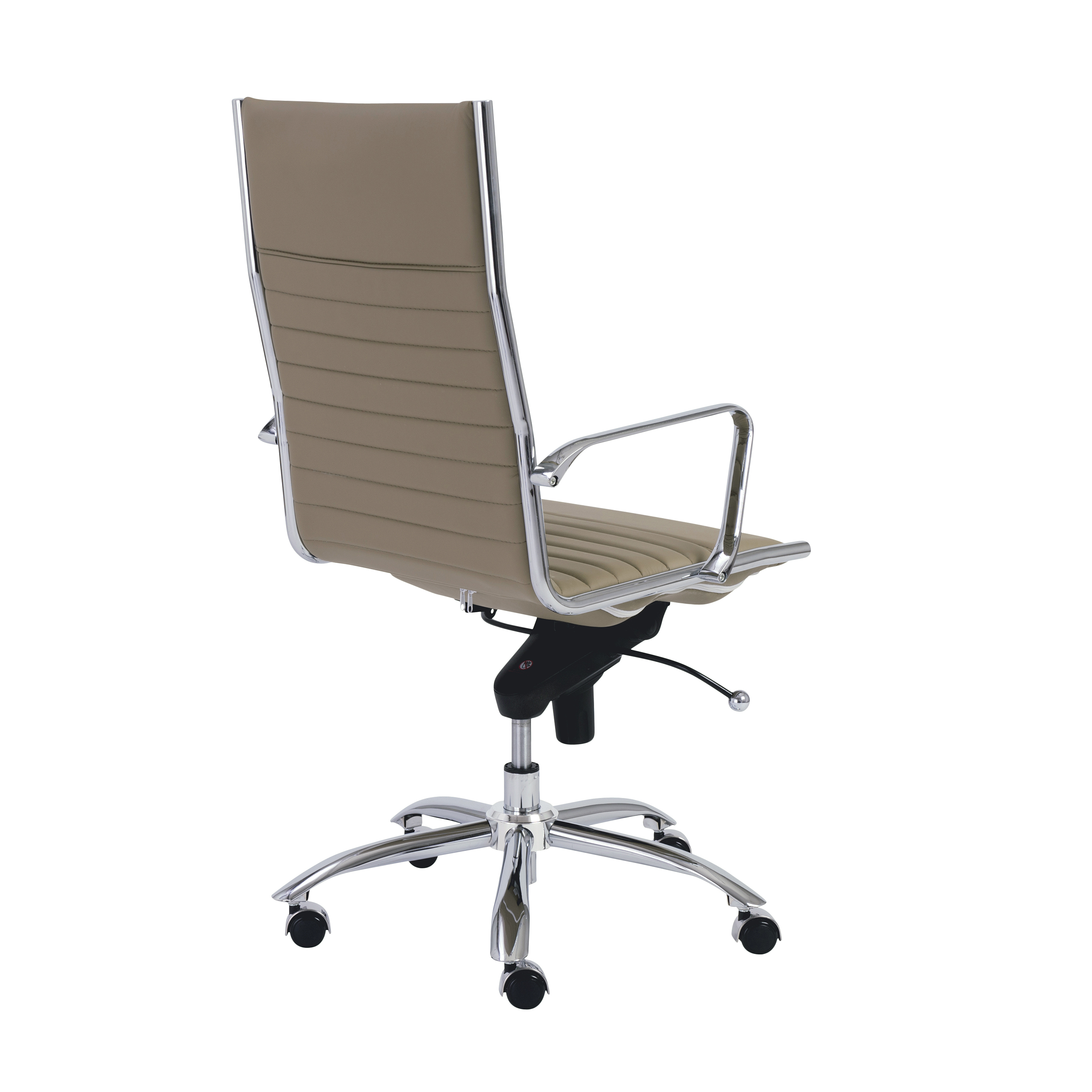 ES506 High-Back Chair in Taupe with Chromed Steel Base