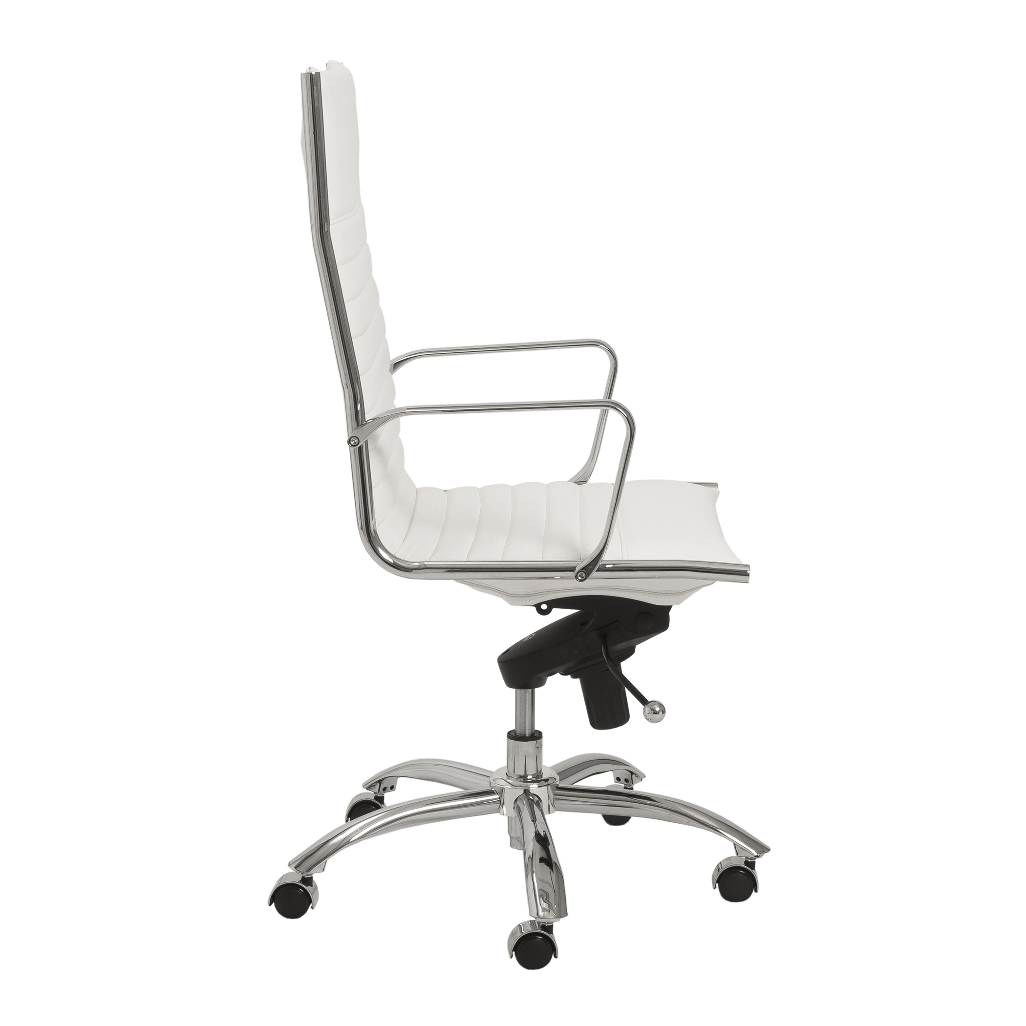 ES506 High-Back Chair in White with Chromed Steel Base