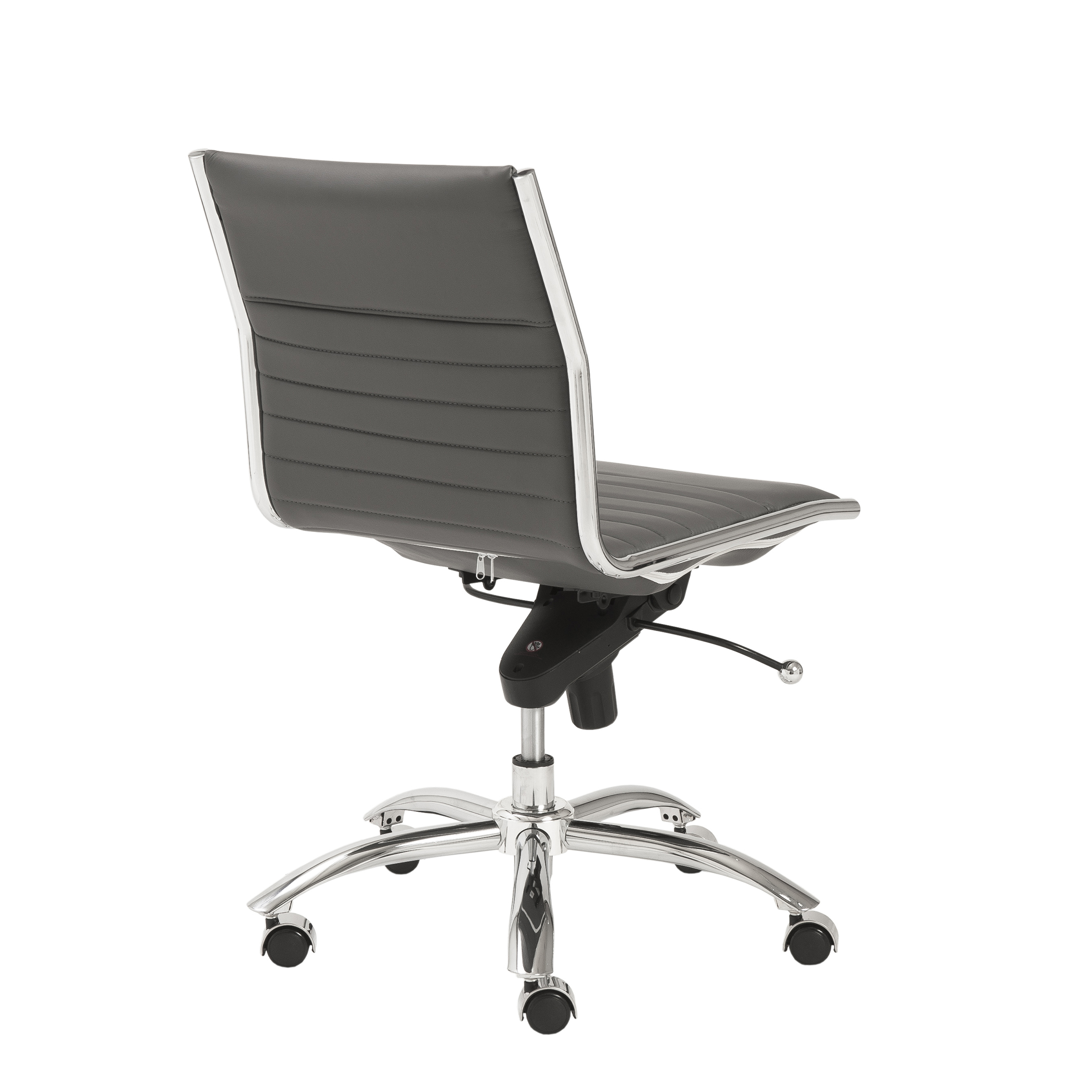 ES506 Armless Chair in Gray with Chromed Steel Base