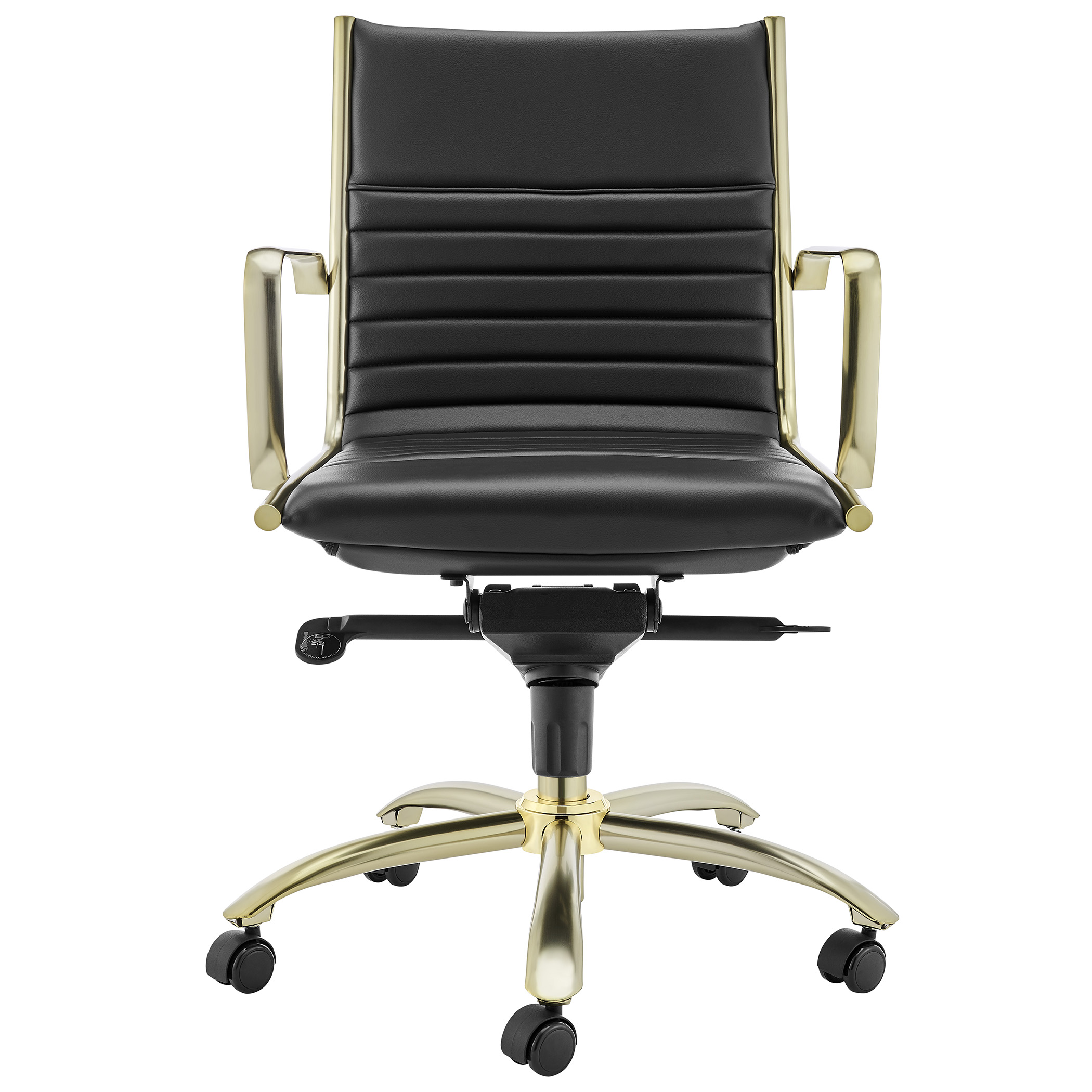ES506 Low-Back Chair in Black with Matte Brushed Gold