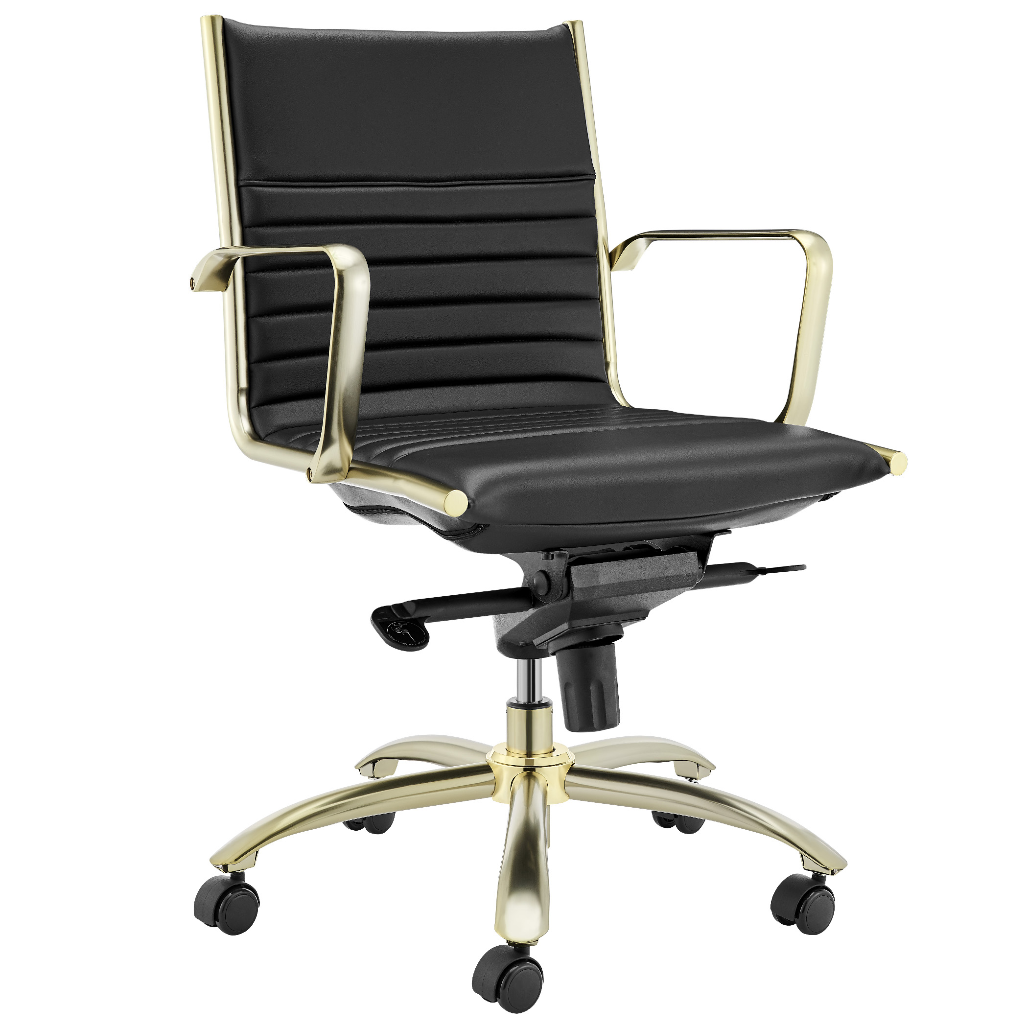 ES506 Low-Back Chair in Black with Matte Brushed Gold