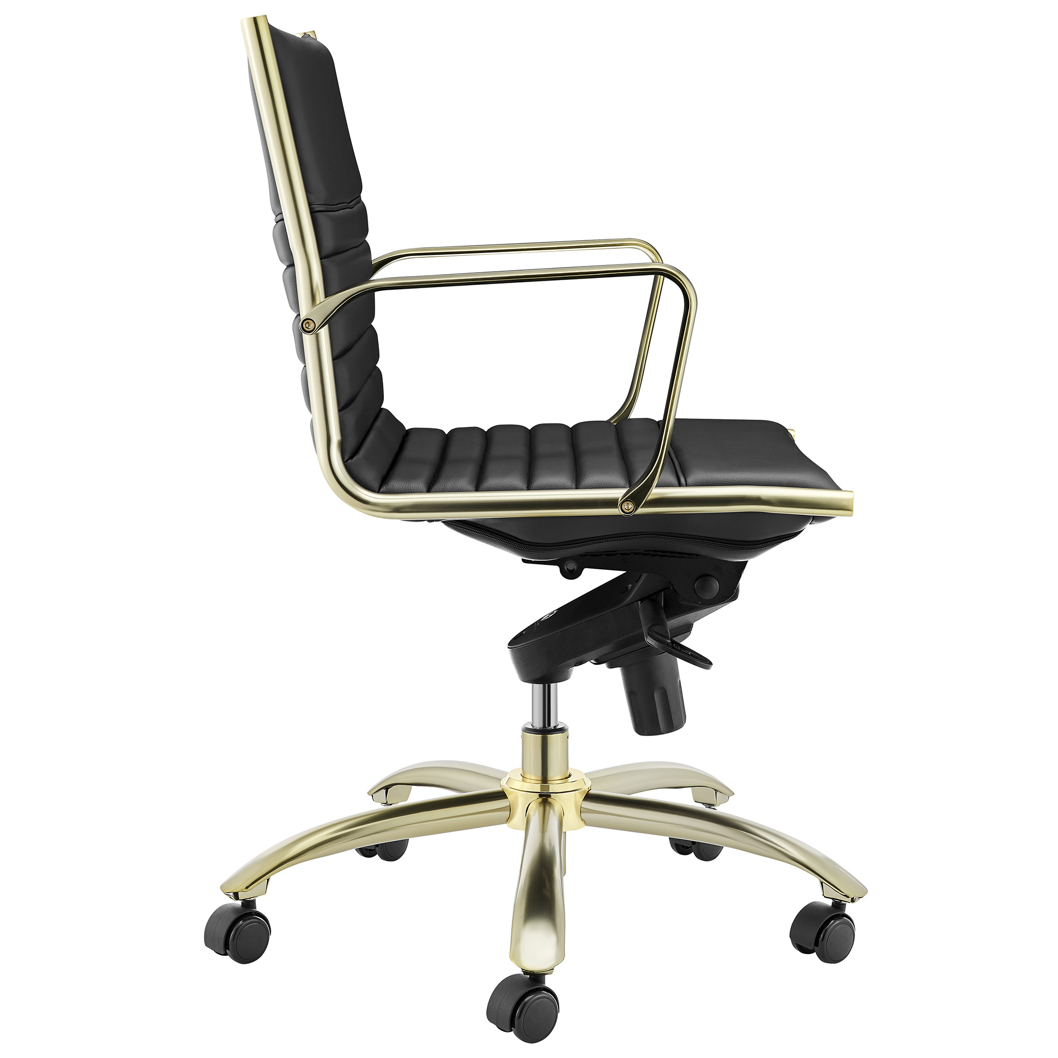 ES506 Low-Back Chair in Black with Matte Brushed Gold