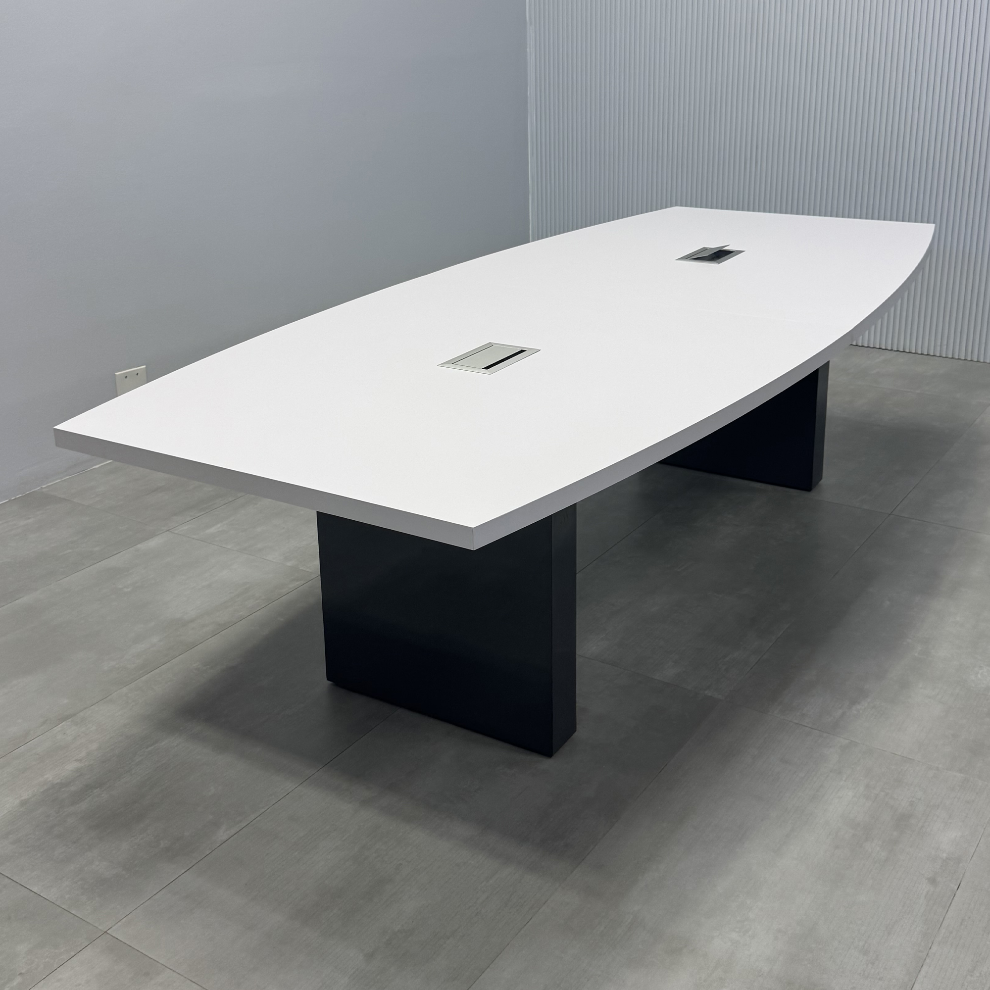 Newton Boat Shape Conference Table with Laminate Top and X1 Base
