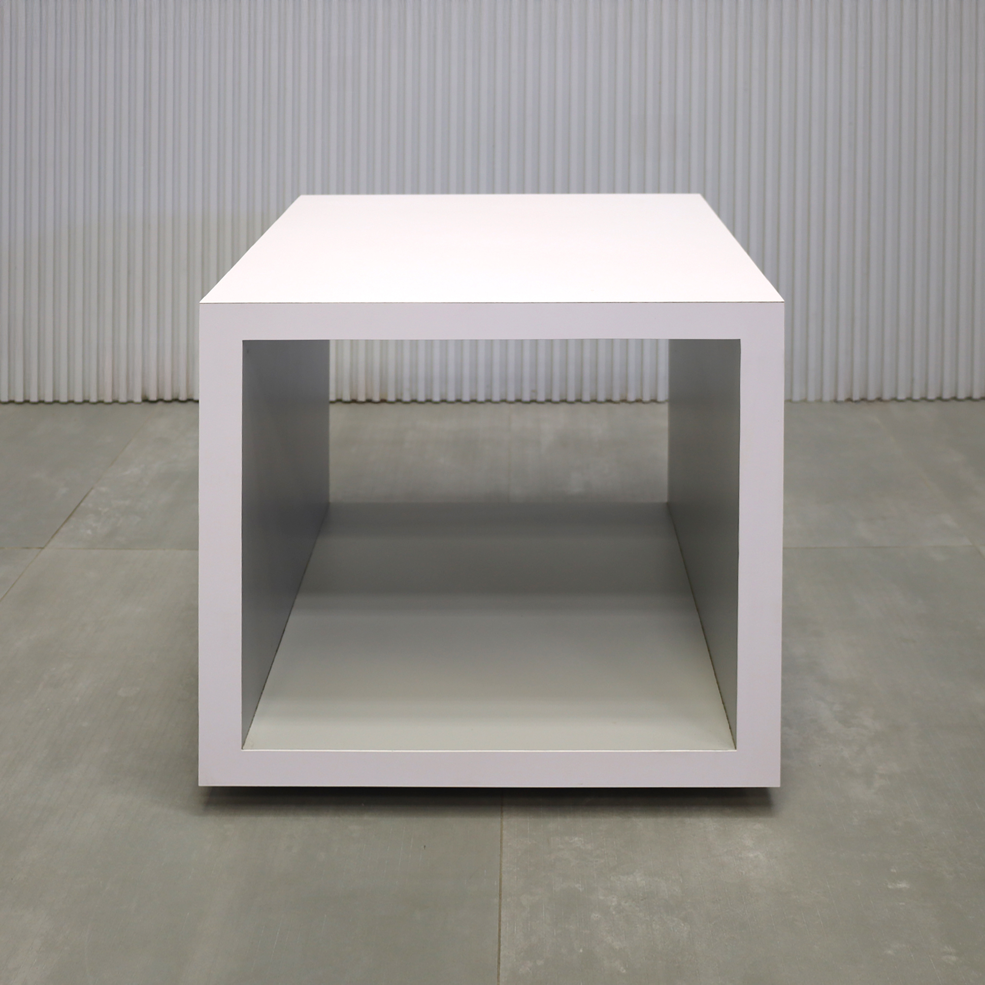 Albany Square Side Table with White Matte Laminate Finish - 20x20"SQ. - Stock #58