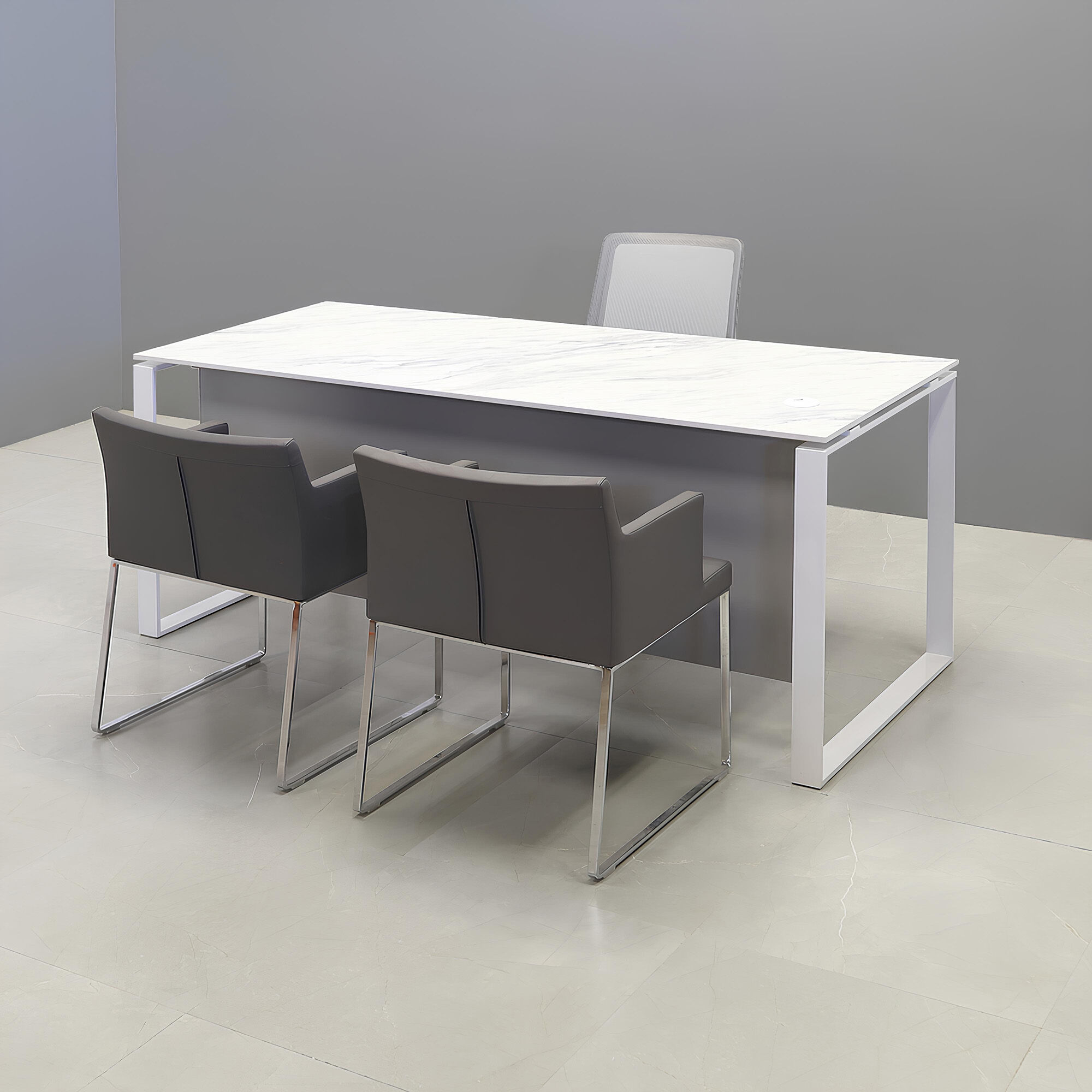 Aspen Straight Executive Desk With 1/2