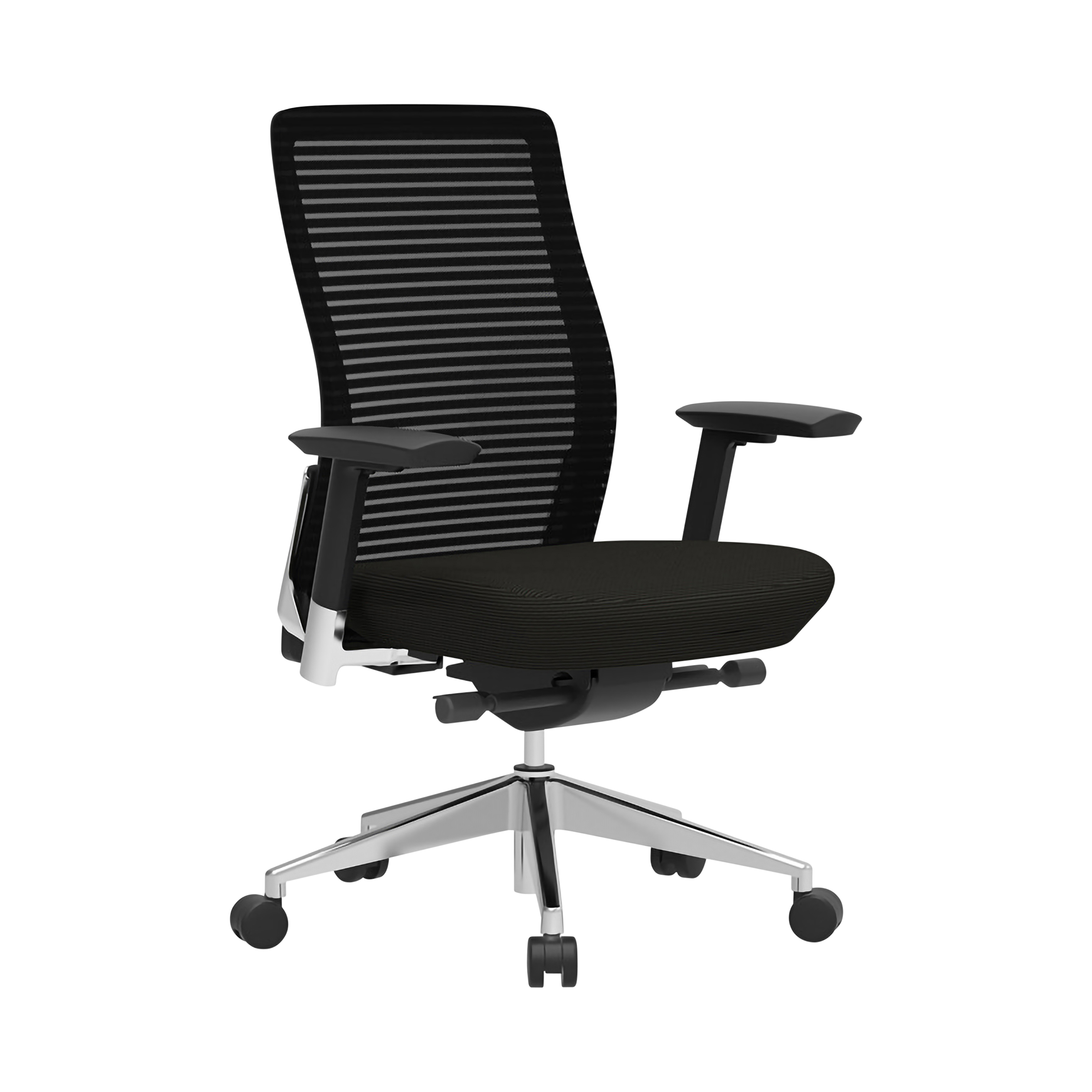 ES402 Task Chair in Black with Polished Aluminum