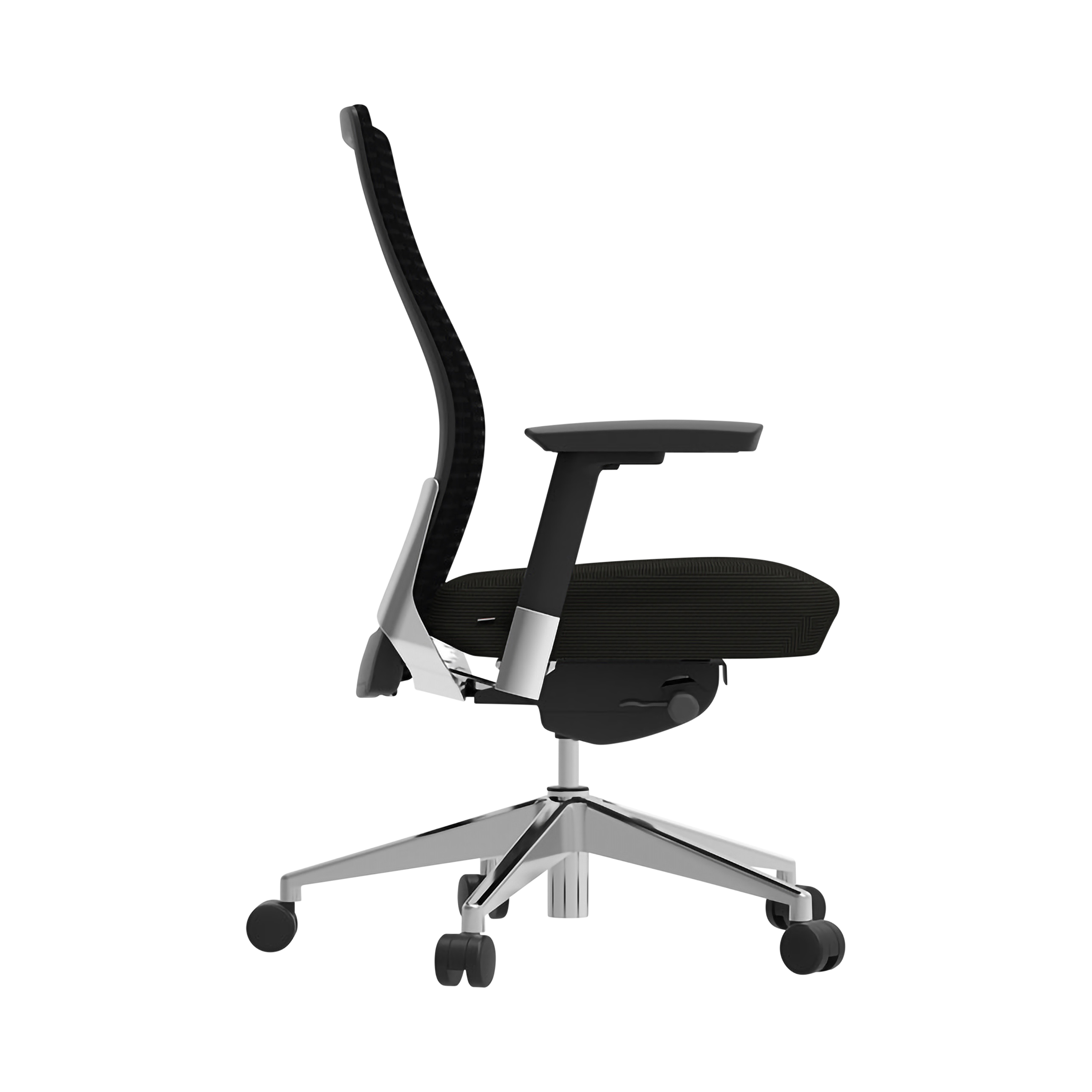 ES402 Task Chair in Black with Polished Aluminum