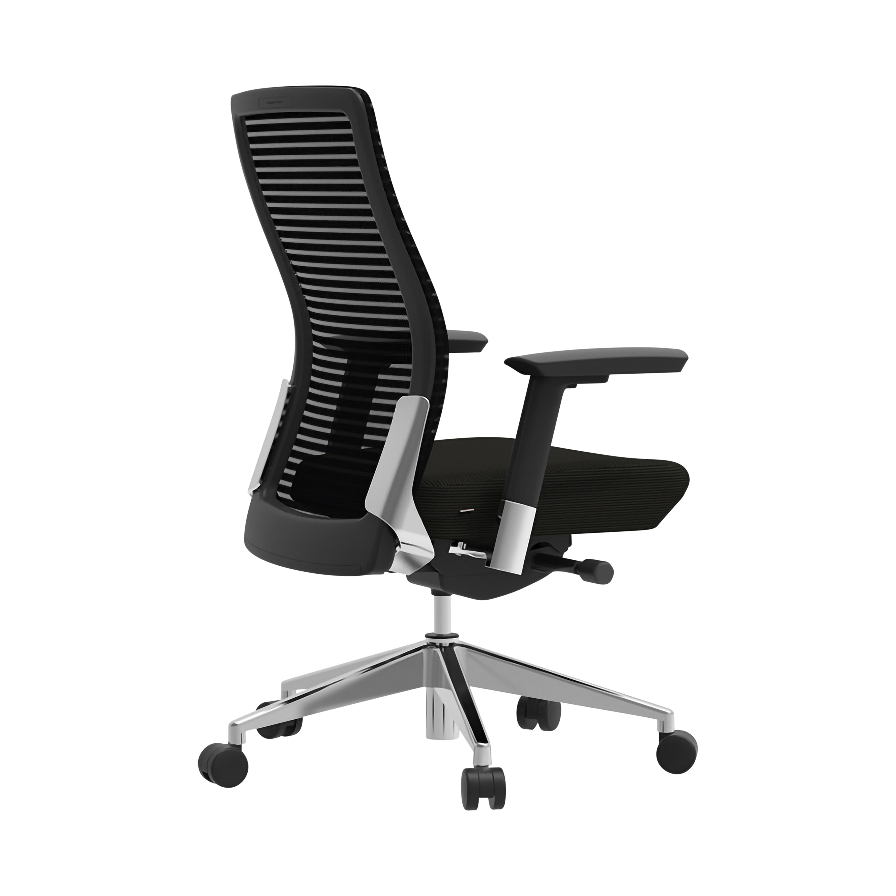 ES402 Task Chair in Black with Polished Aluminum