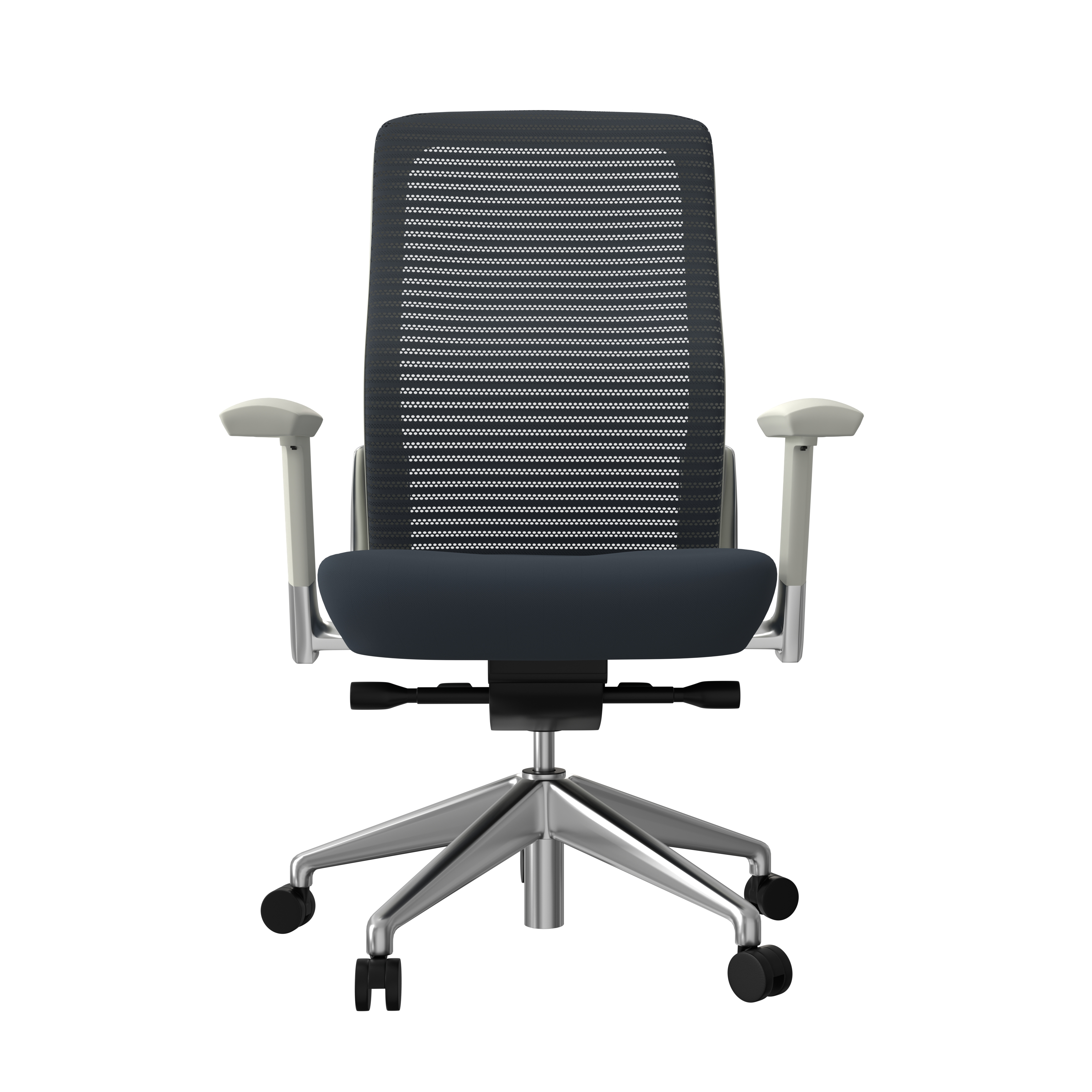 ES402 Task Chair in Gray with White Frame and Polished