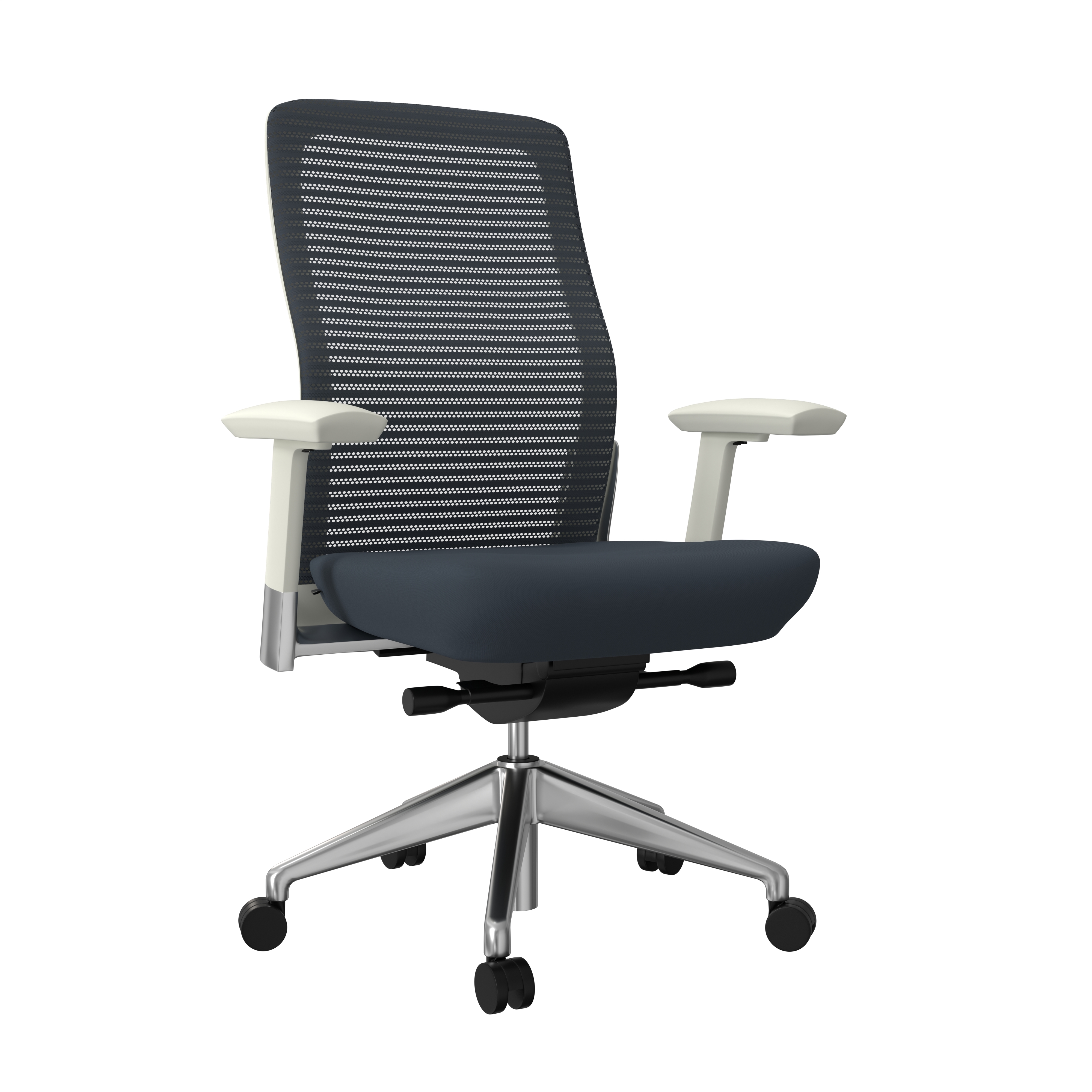 ES402 Task Chair in Gray with White Frame and Polished