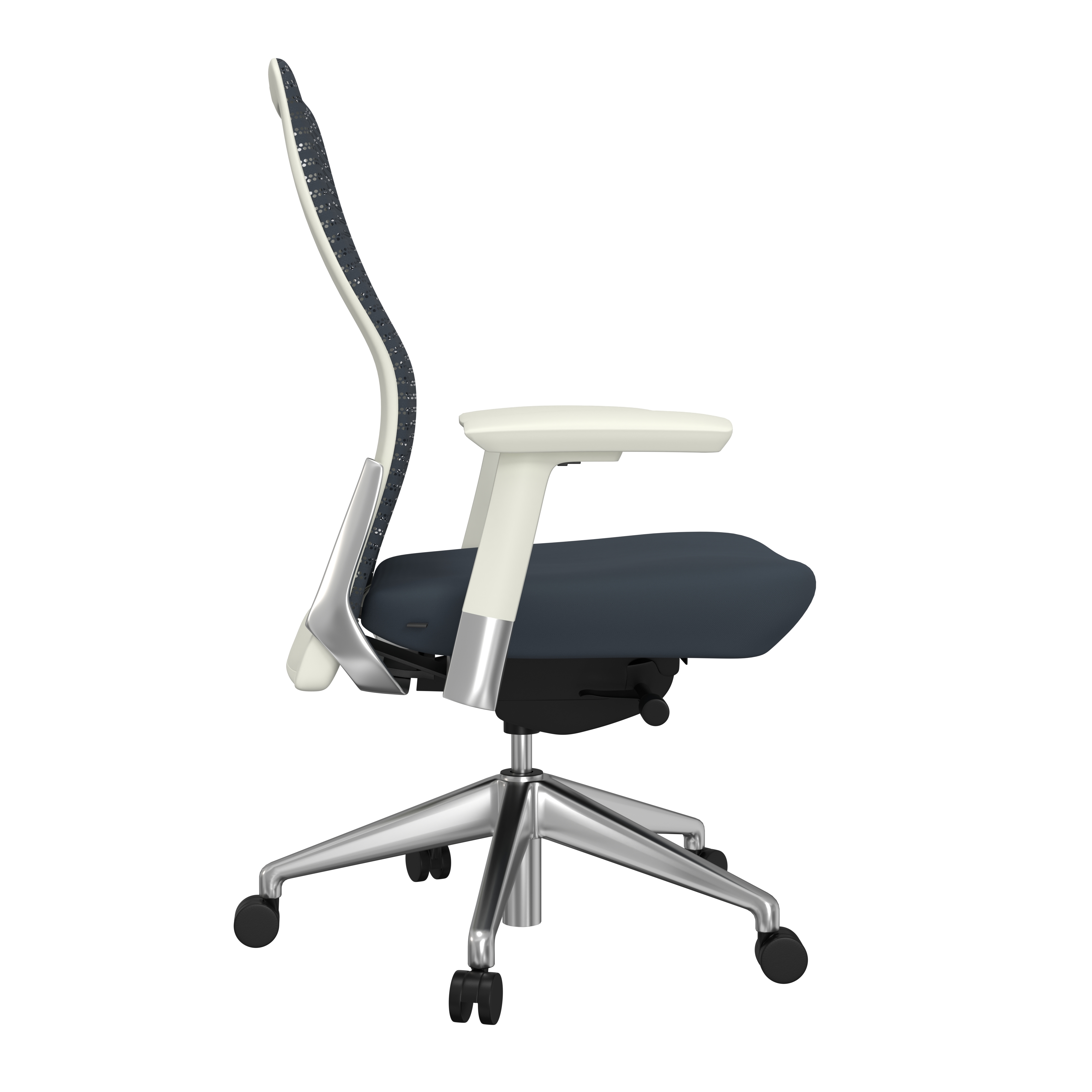 ES402 Task Chair in Gray with White Frame and Polished