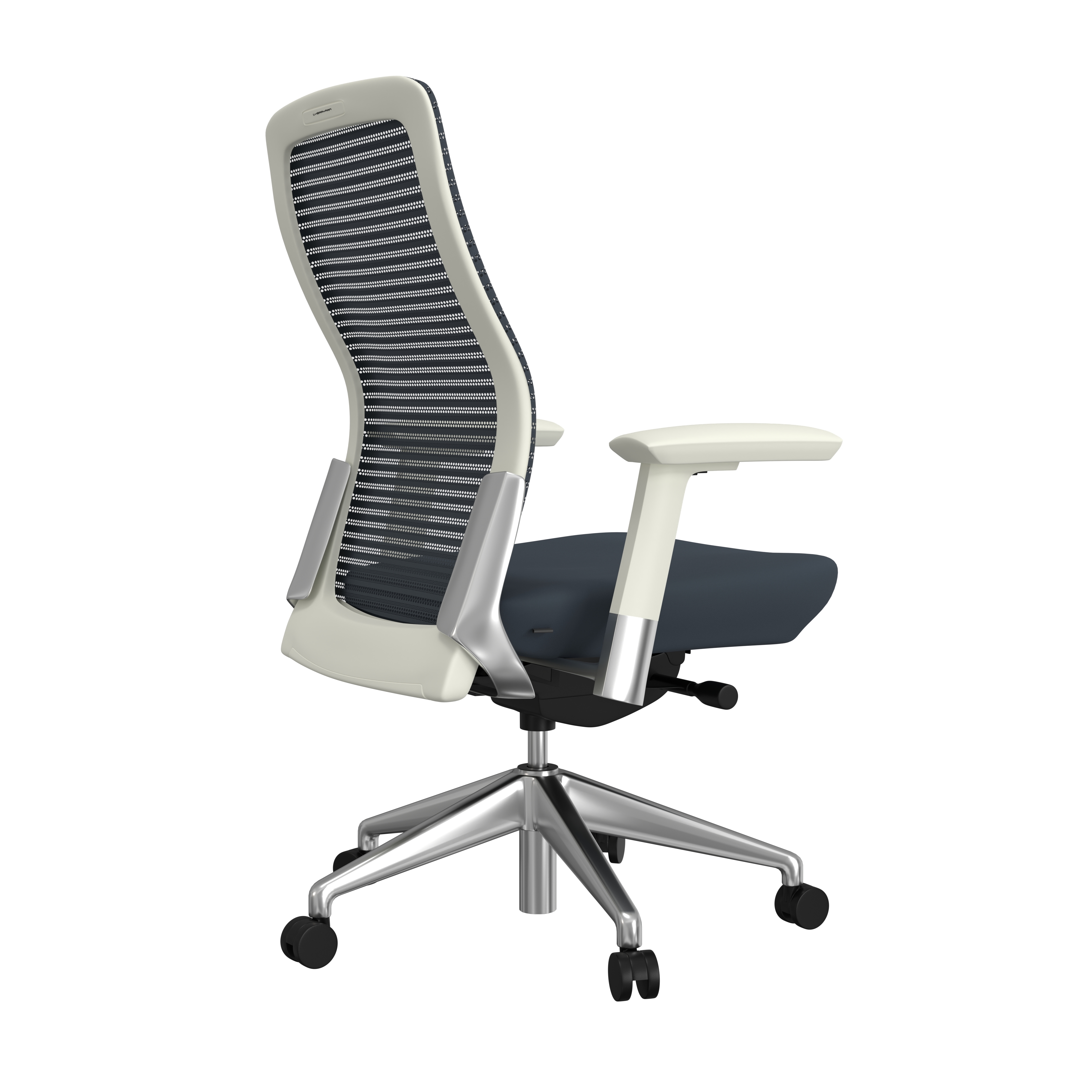 ES402 Task Chair in Gray with White Frame and Polished