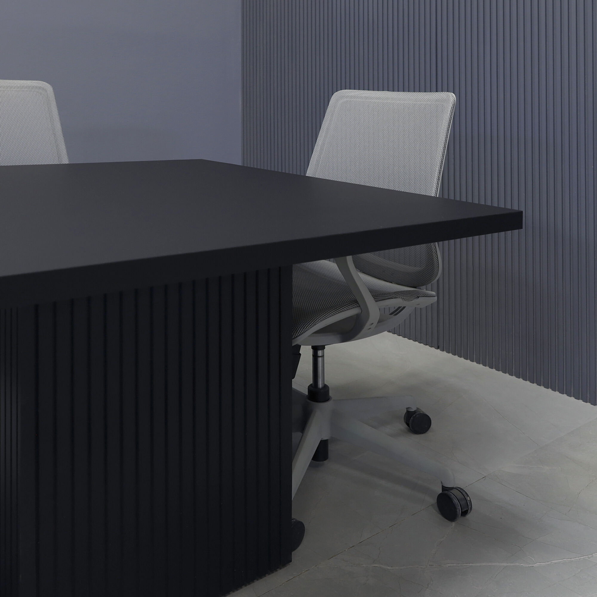 54-inch Newton Square Conference Table in black traceless laminate top & base.