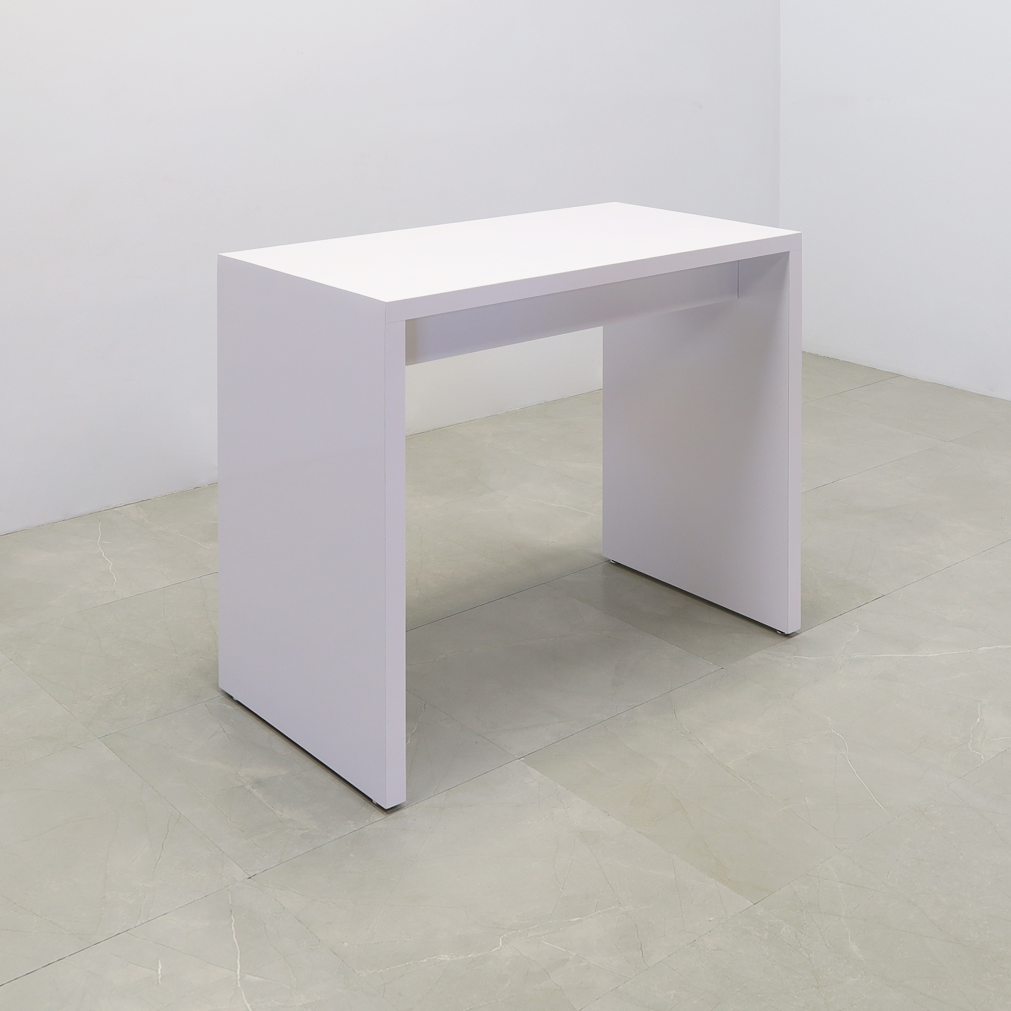 46 inches Ashville Bar Table in White Gloss Laminate shown here.