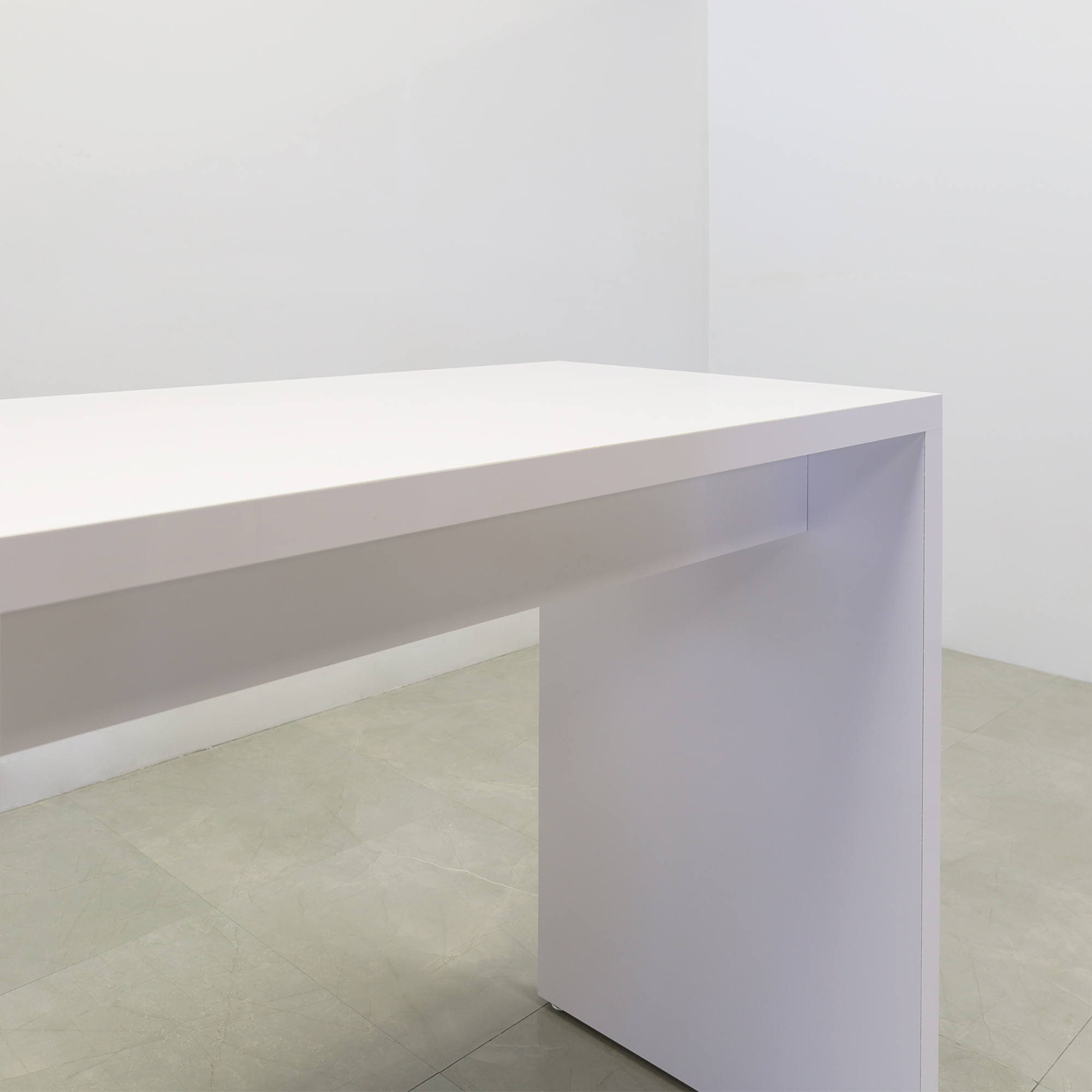 v\46 inches Ashville Bar Table in White Gloss Laminate shown here.