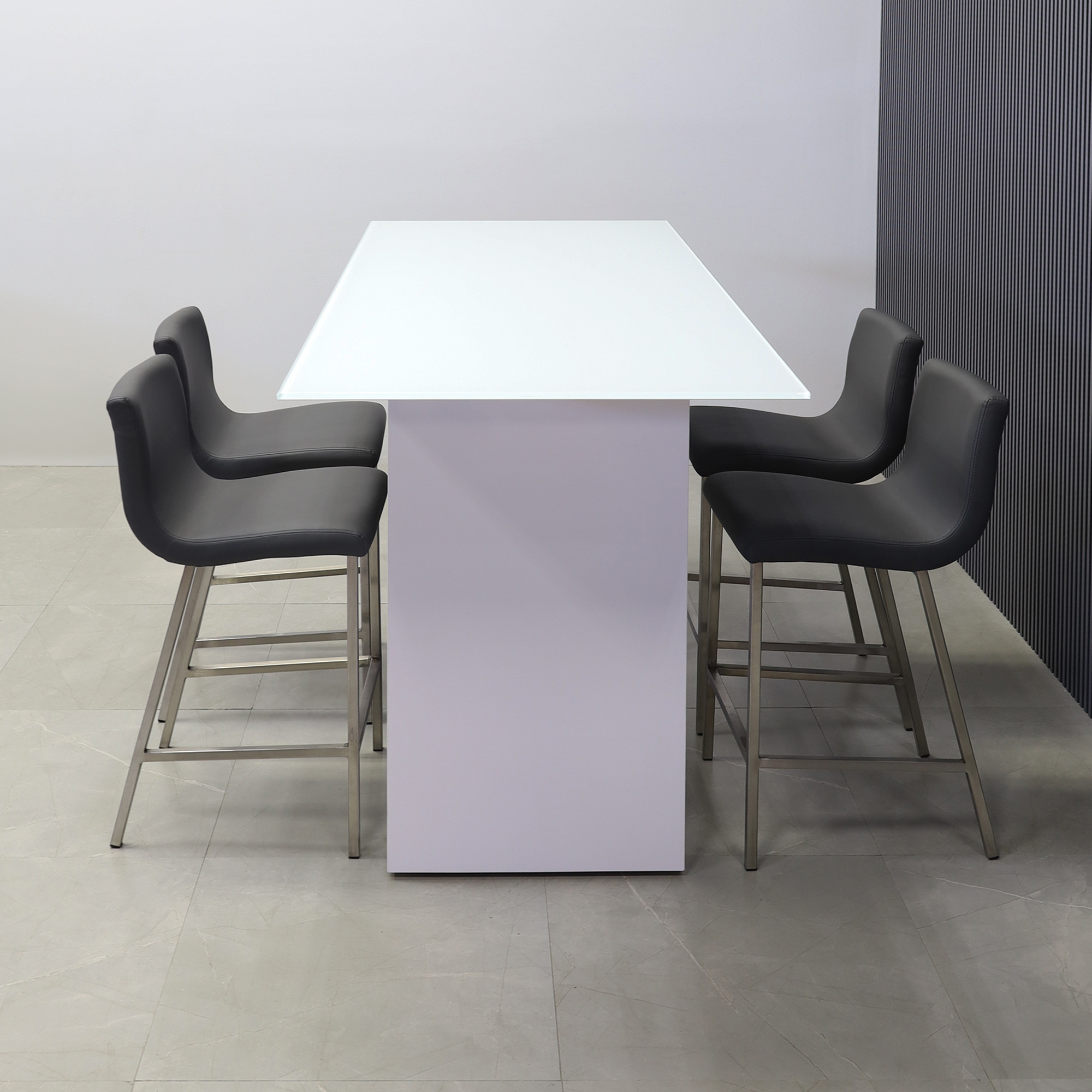 60-inch width x 42-height, Ashville Tempered Glass Collaboration Table in 1/2
