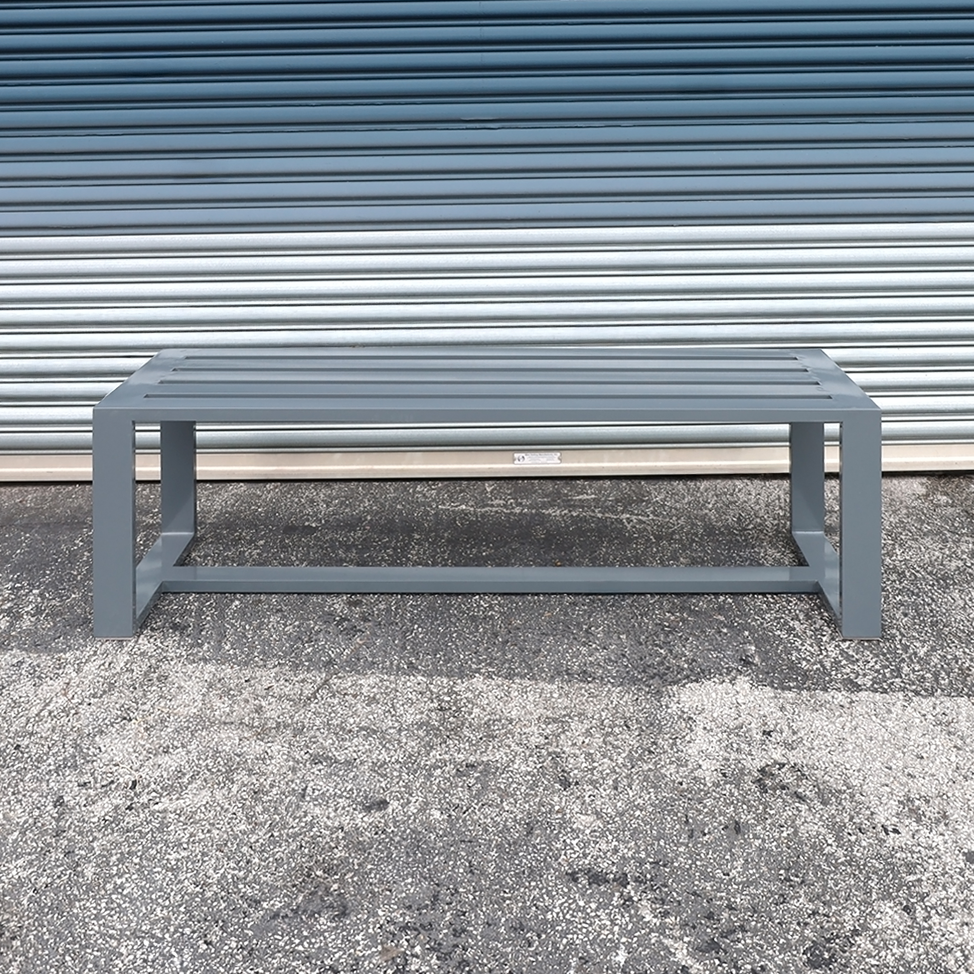 60-inch Custom Bench 101 with Aluminum in RAL 7046 paint frames and U-Shape legs.