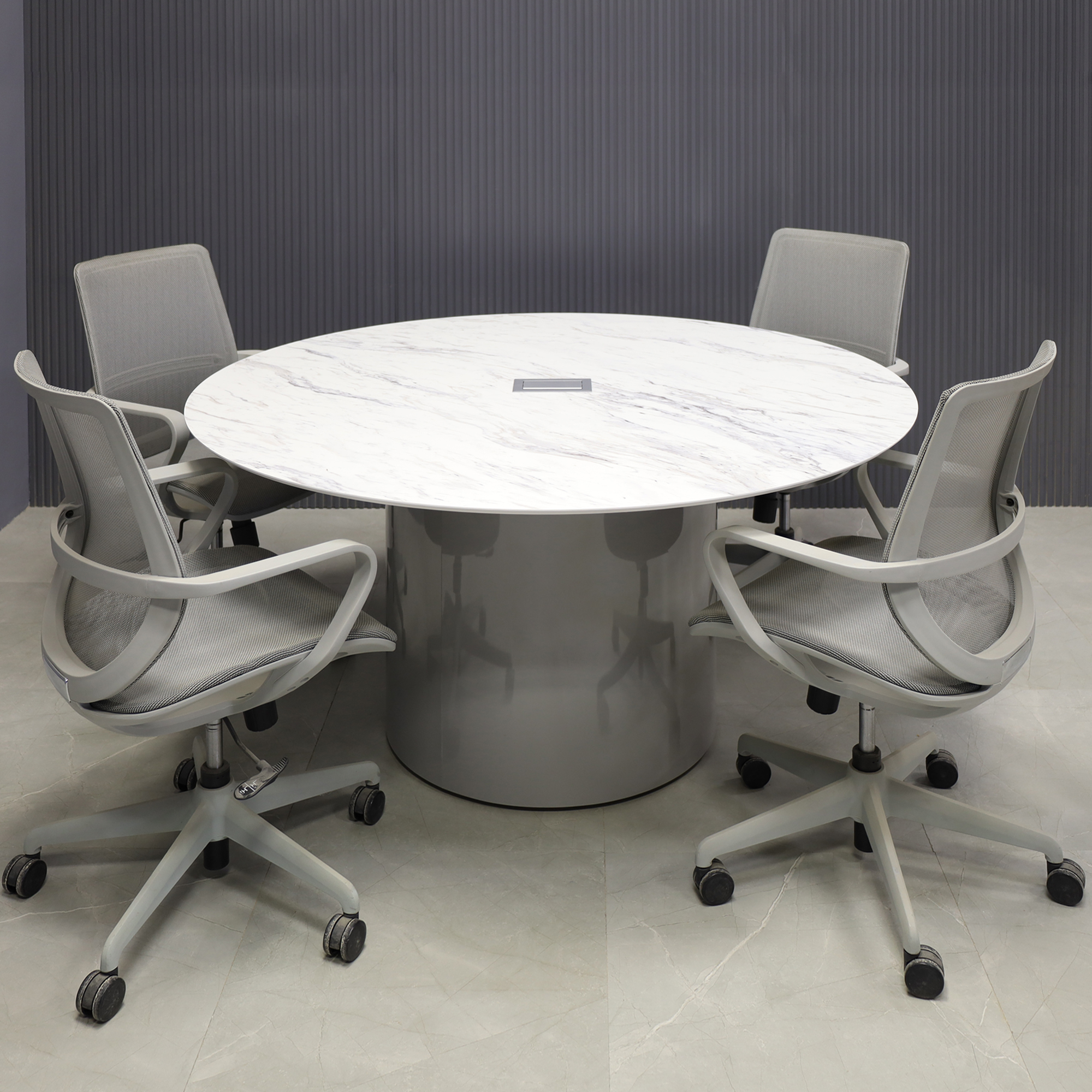 60-inch Aurora Round Conference Table in 1/2