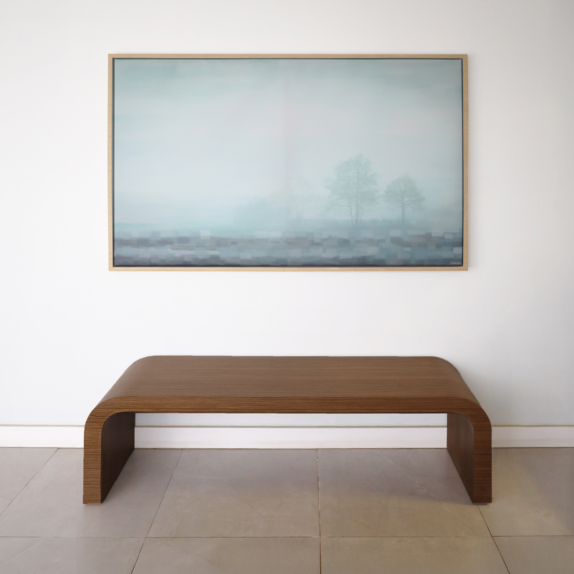 Milano Custom Bench in Spiced Walnut Veneer Finish  - 60 In. - Stock #53