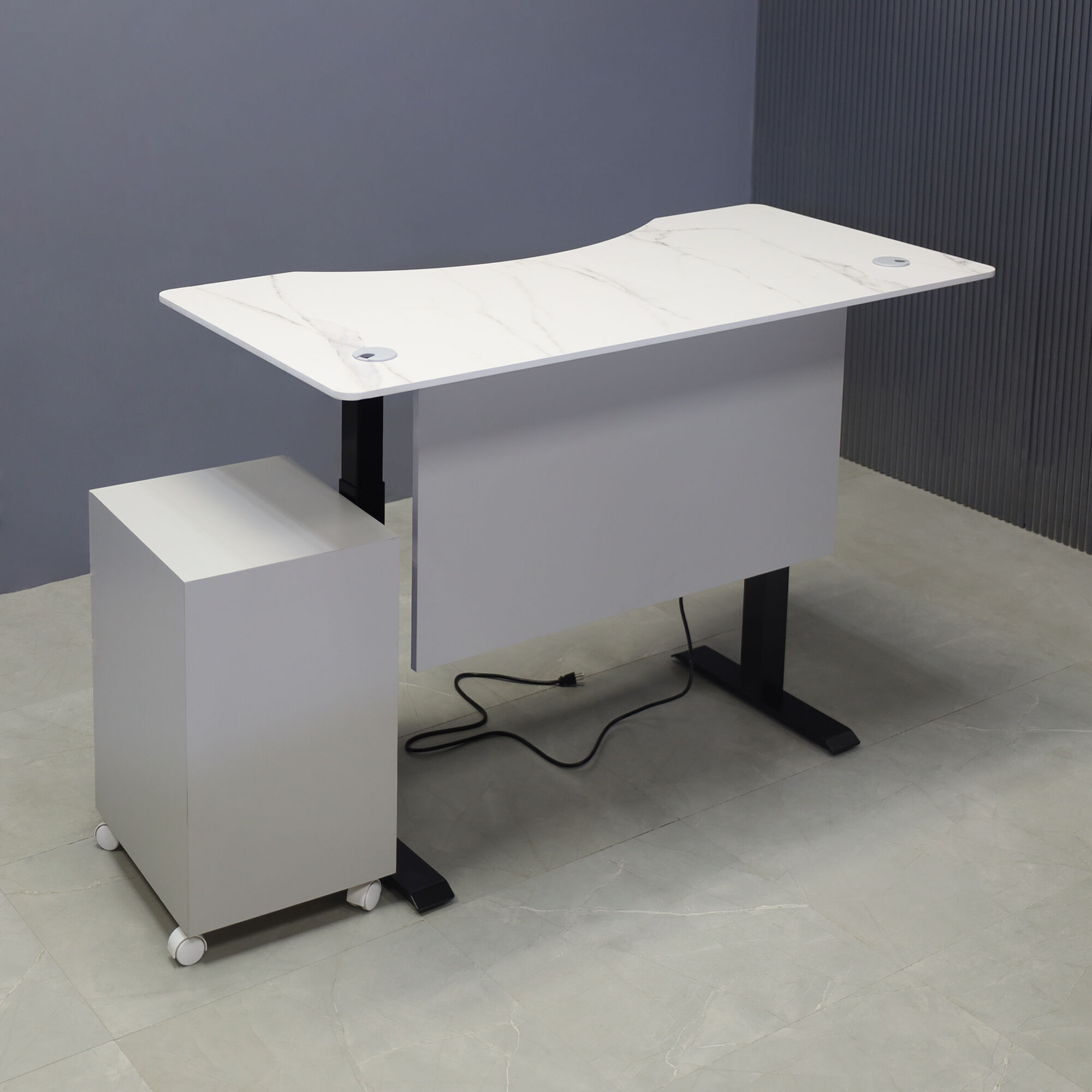 Axis Sit Stand Executive Desk with Engineered Surface Top