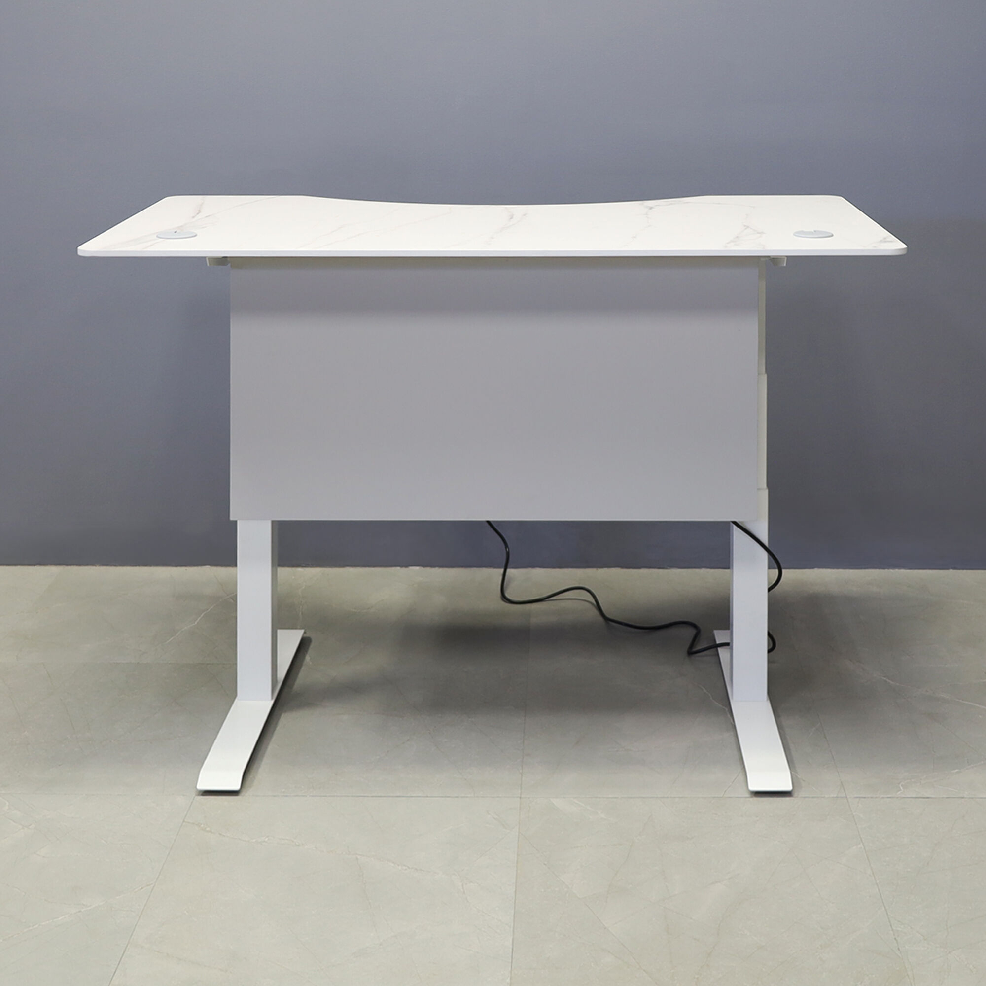 Axis Sit Stand Executive Desk with Solenne Marble Engieered Stone Top 60 in. Stock 26