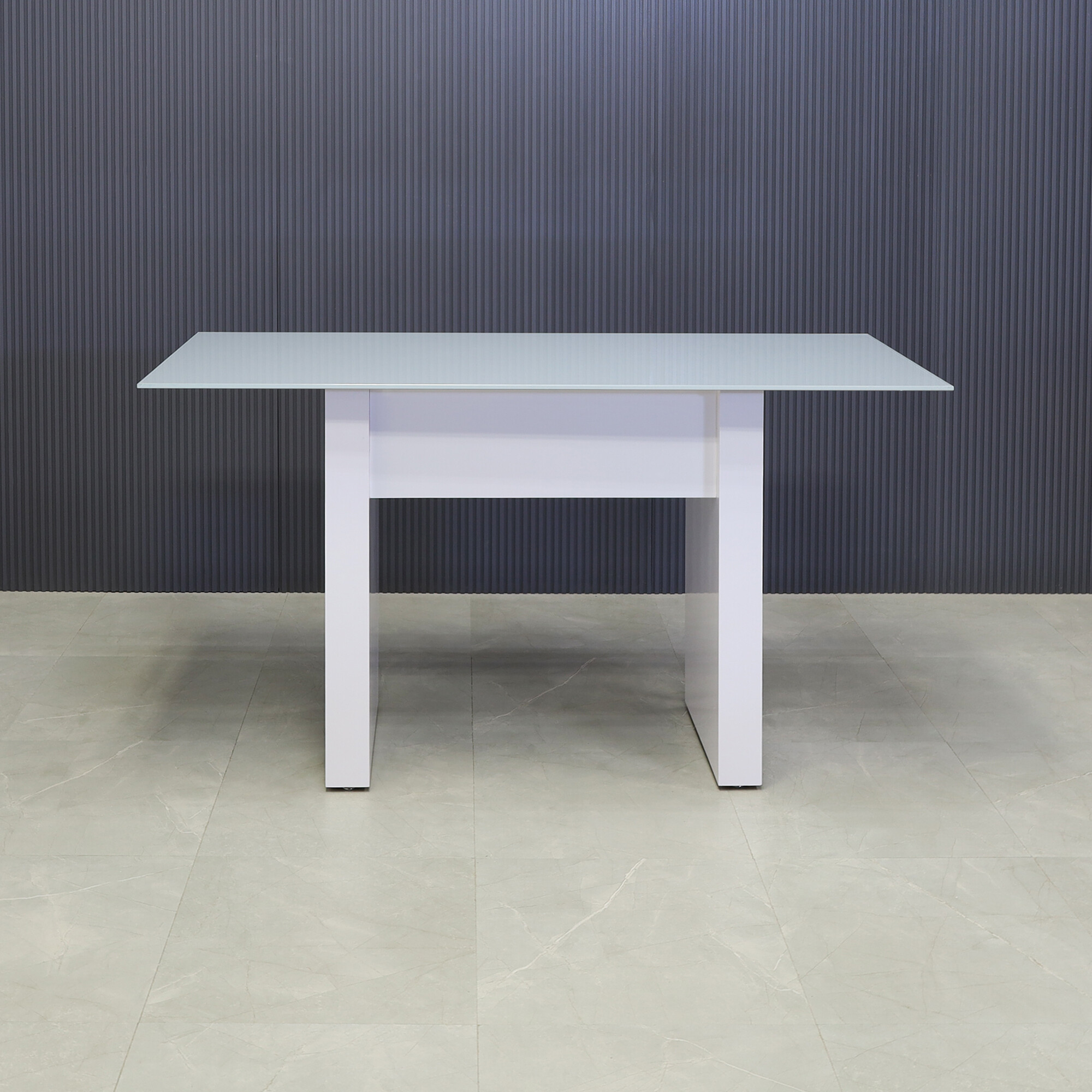 72-inch width x 42-height, Ashville Tempered Glass Collaboration Table in 1/2