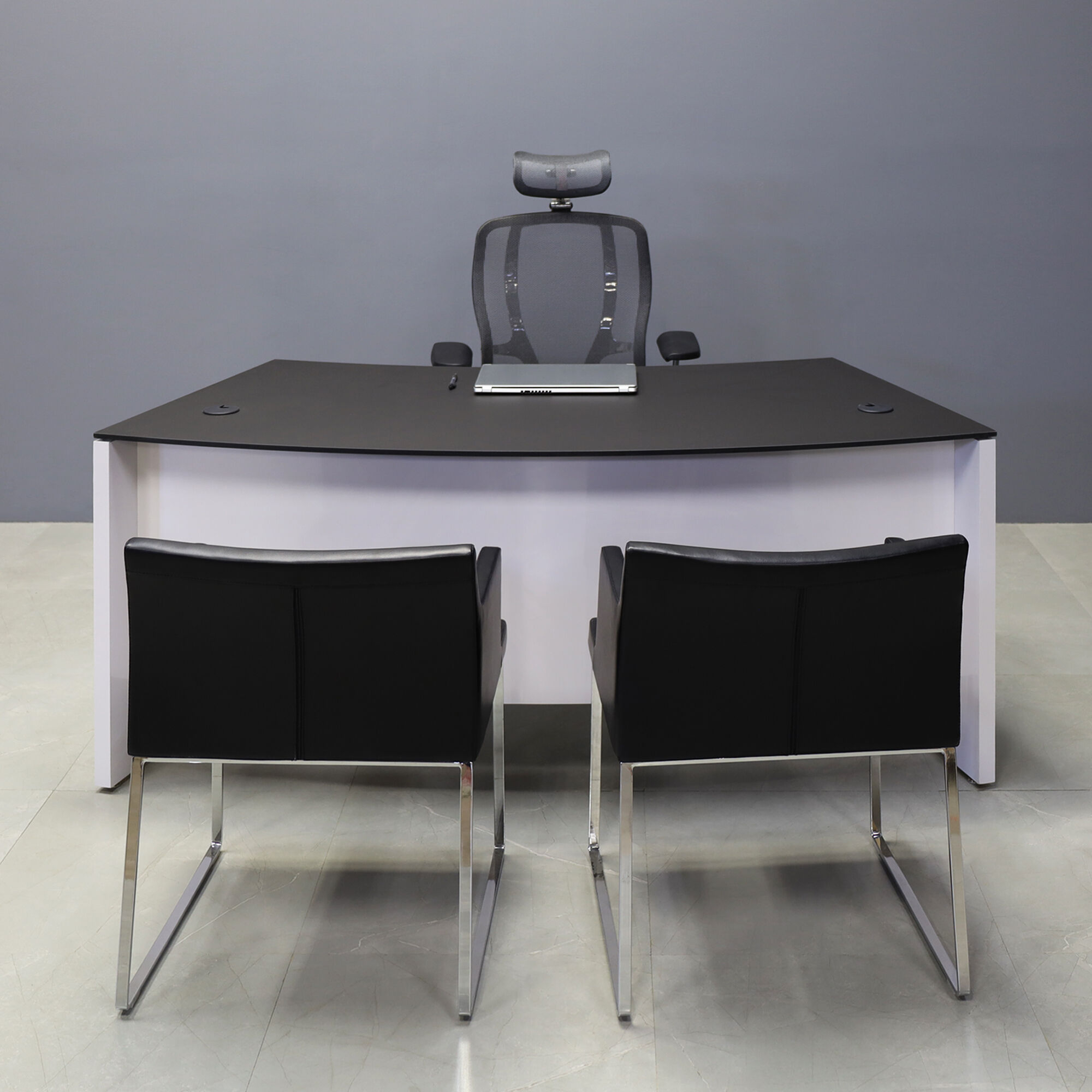 72-inch Seattle Curved Executive Desk with 1/2