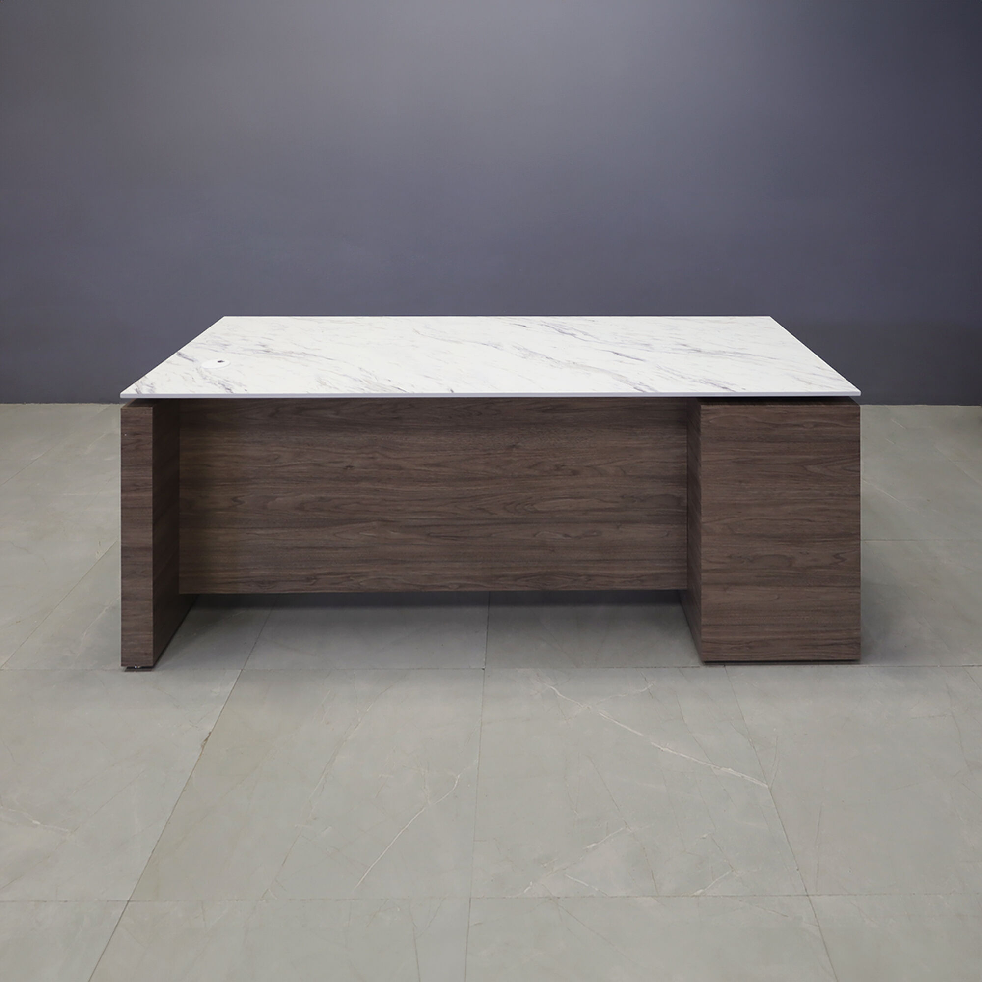 72-inch Denver Straight Executive Desk with cabinet on left side when sitting, in 1/2