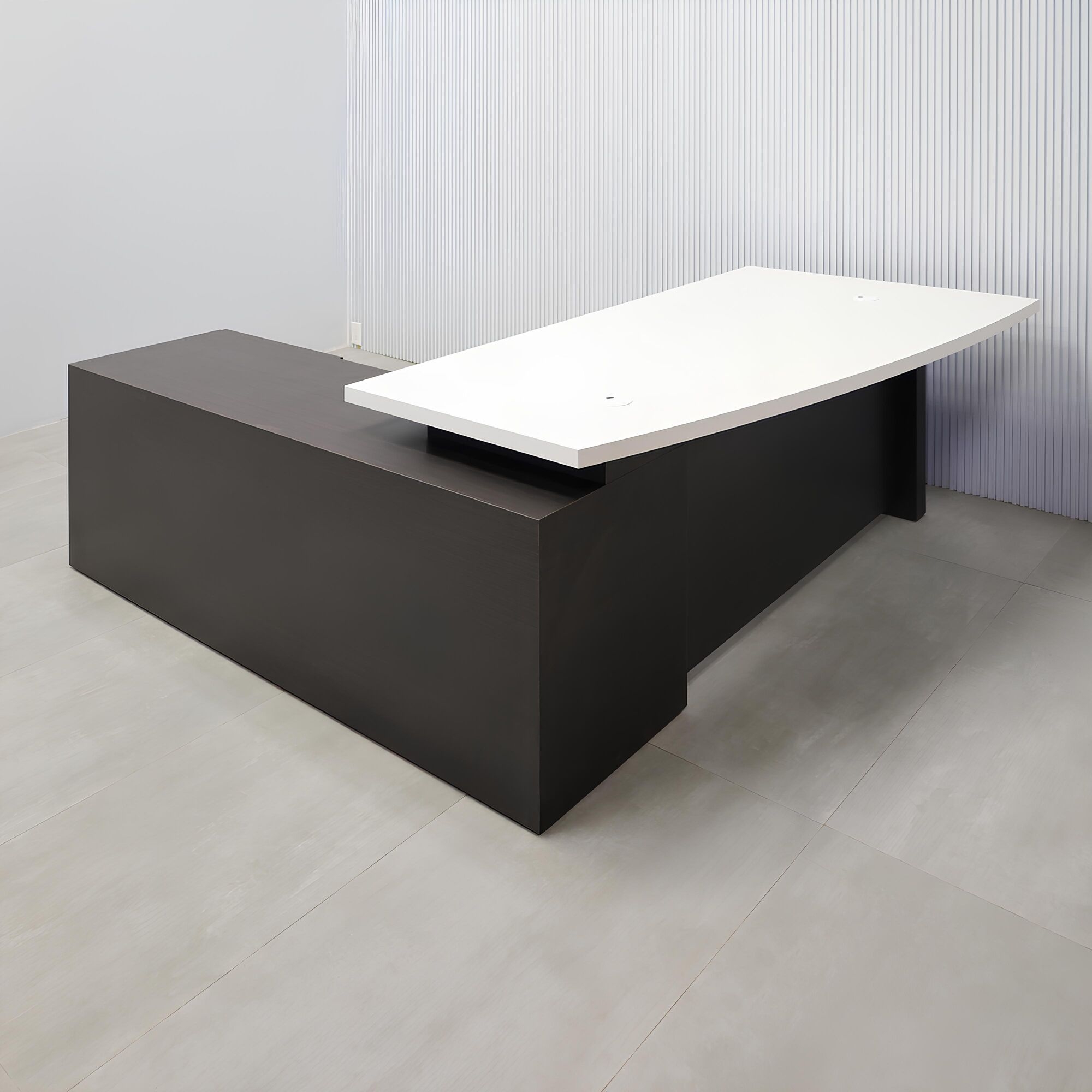 Avenue Executive Desk with Dover Off-White Matte Laminate Top - 72 In. - Stock #70