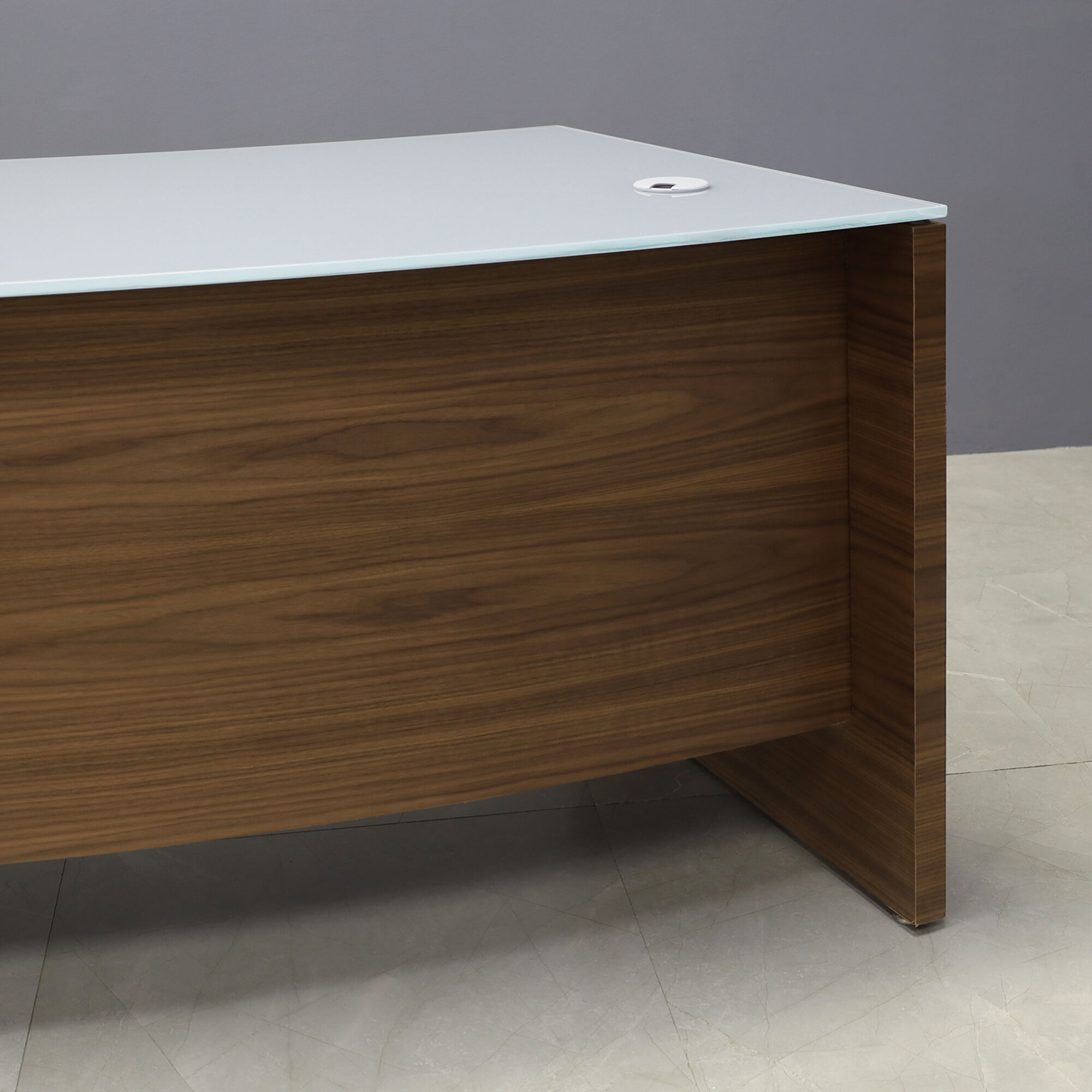 72-inch Seattle Curved Executive Desk with 1/2