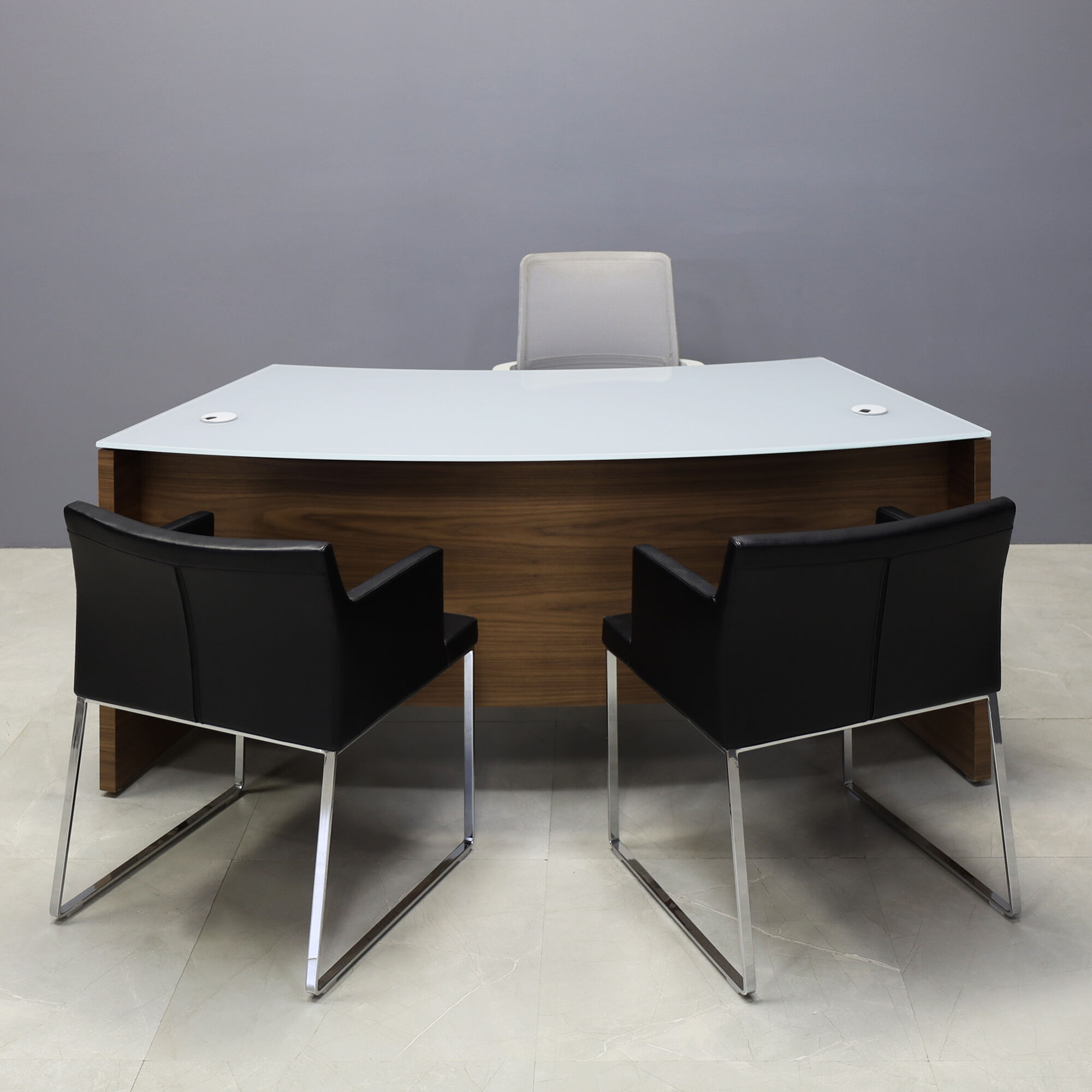 72-inch Seattle Curved Executive Desk with 1/2