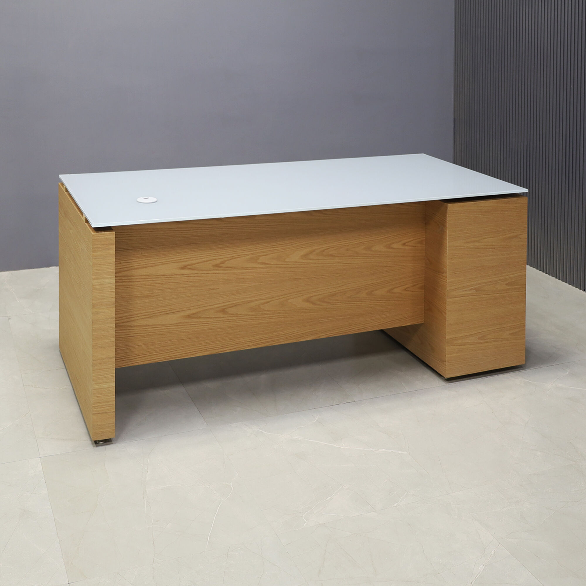 72-inch Denver Straight Executive Desk with cabinet on left side when sitting, in 1/2