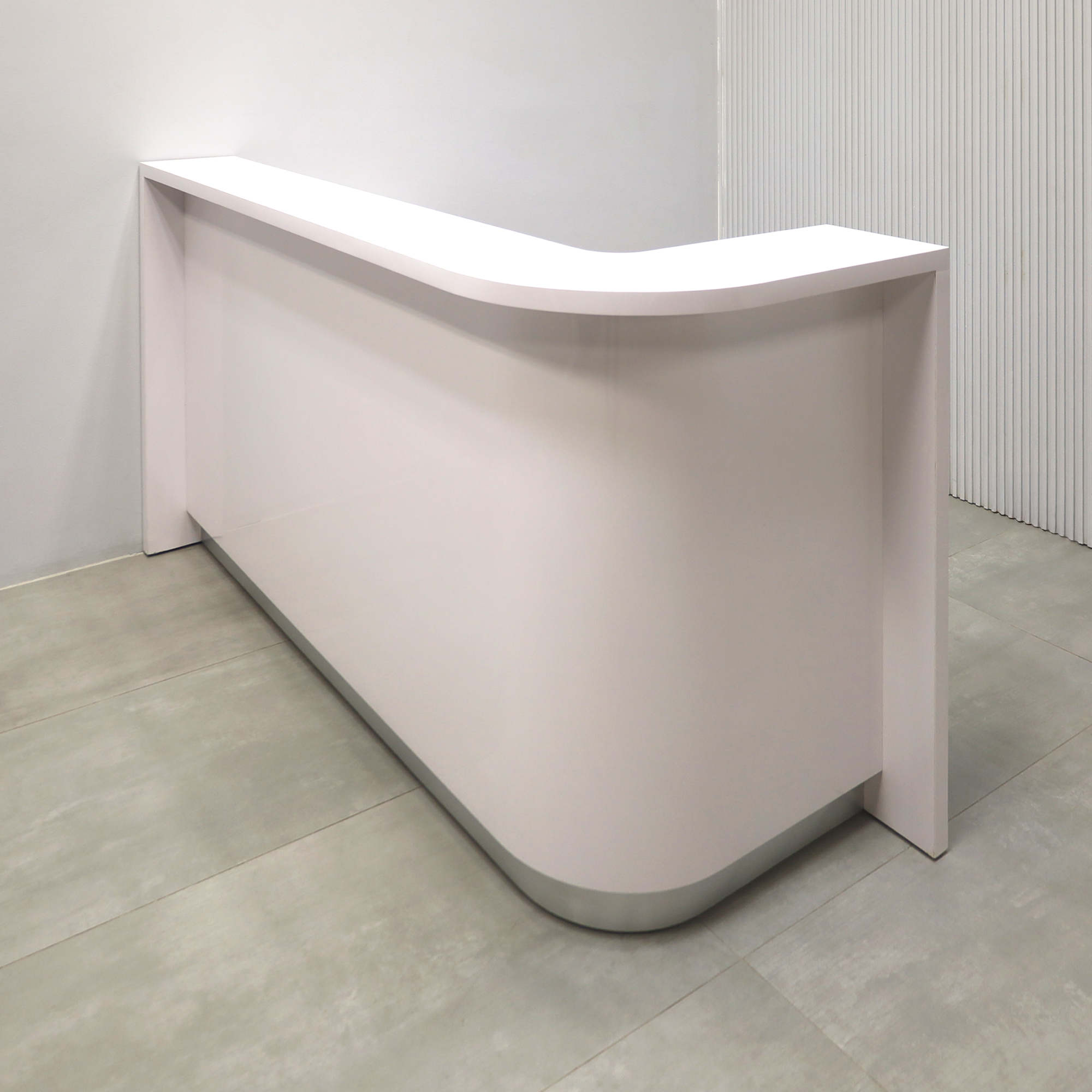 Austin Curved Desk with White Gloss Laminate Finish - 72 In. - Stock #319