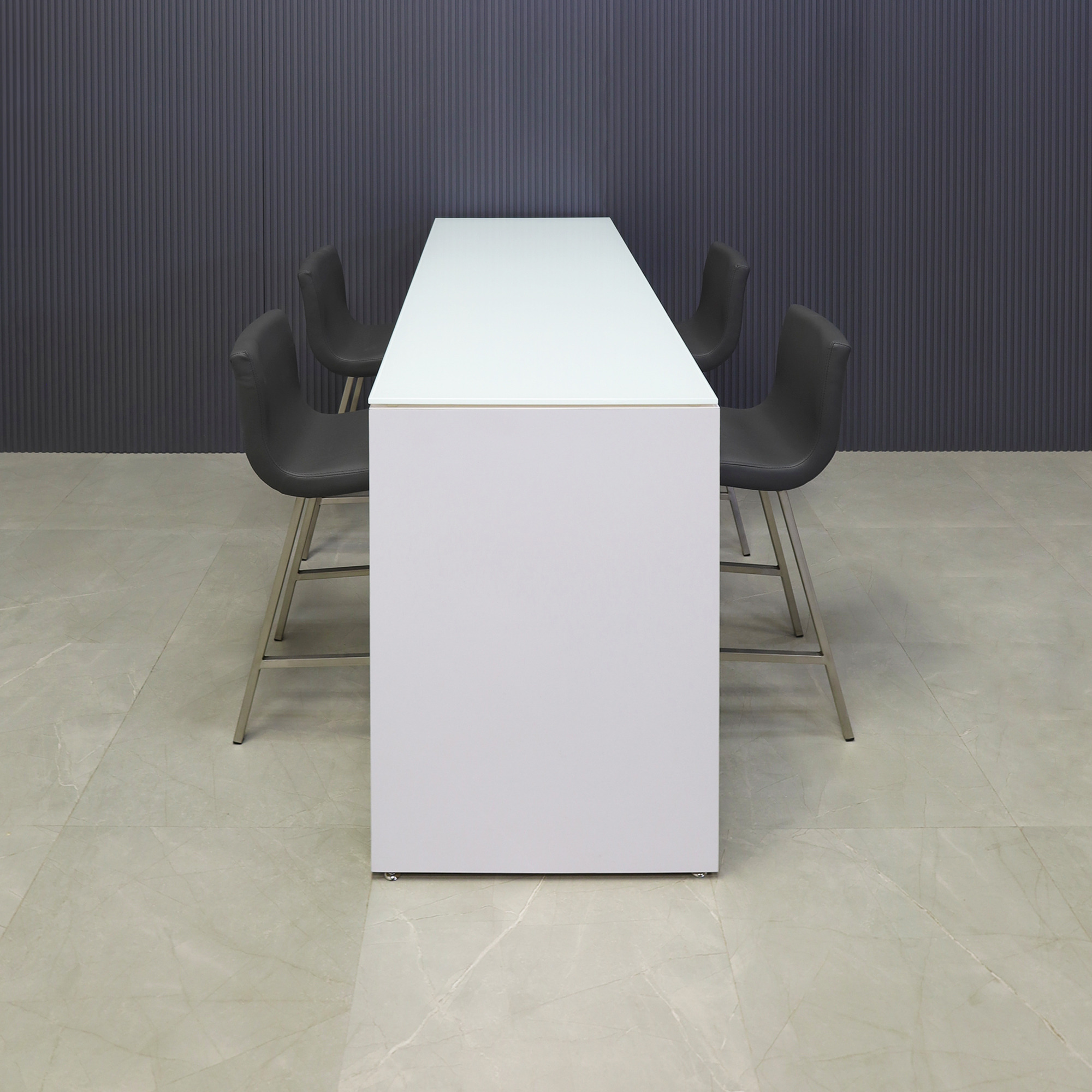 72-inch width x 42-inch height, Ashville Tempered Glass Collaboration Table in 1/2