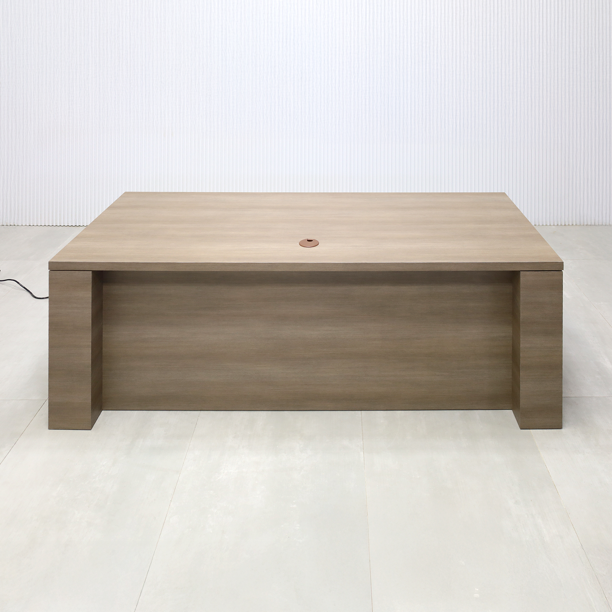 72-inch Denver Straight Laminate Executive Desk with Sit-Stand Mechanism with (Wilsonart Phantom Cocoa 8213K-28 special swatch by request) laminate finish.