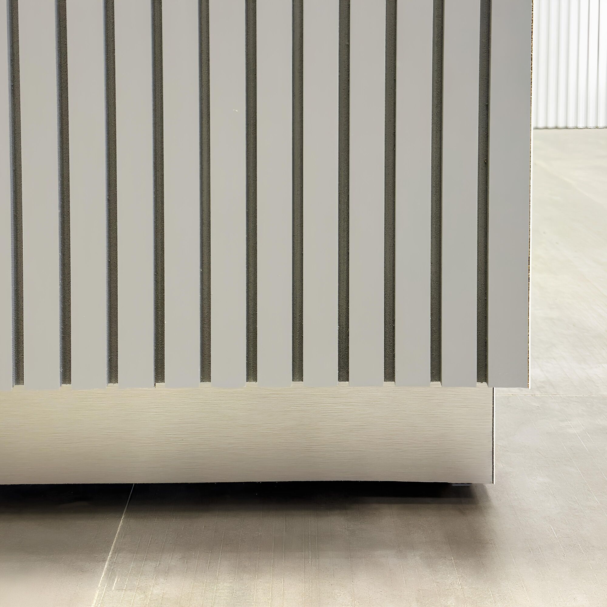 72-inch Dallas Straight Reception Desk with white solid engineered surface 1/2