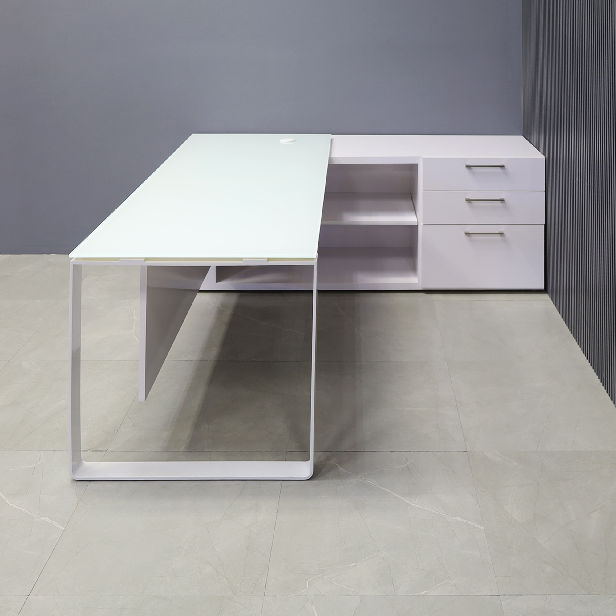 72-inch Aspen Executive Desk with Credenza on right side when sitting. 1/2