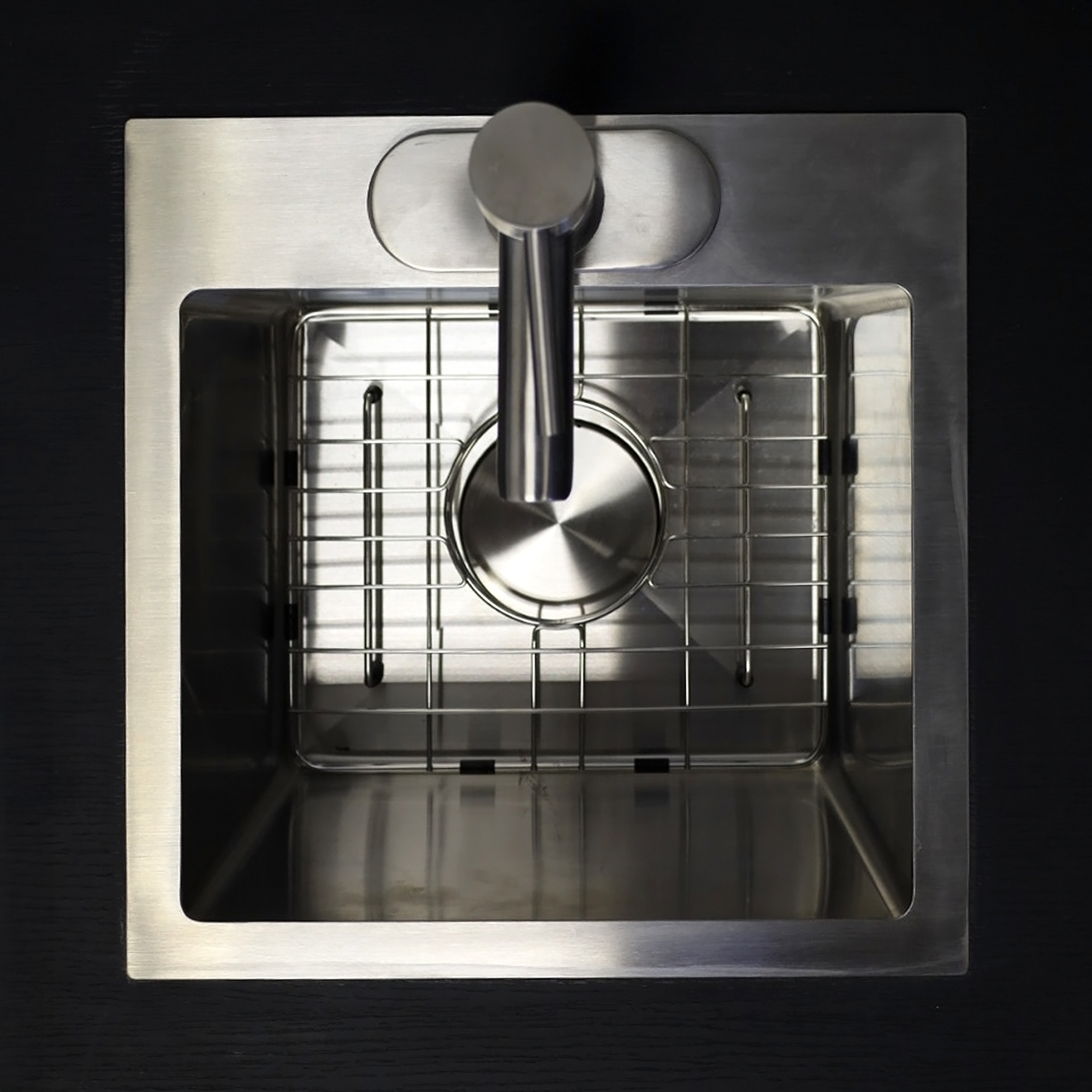 84-inch Avenue Beverage Station with Black Cinder matte laminate top, Black Cinder matte laminate main body, and Black liner interior.