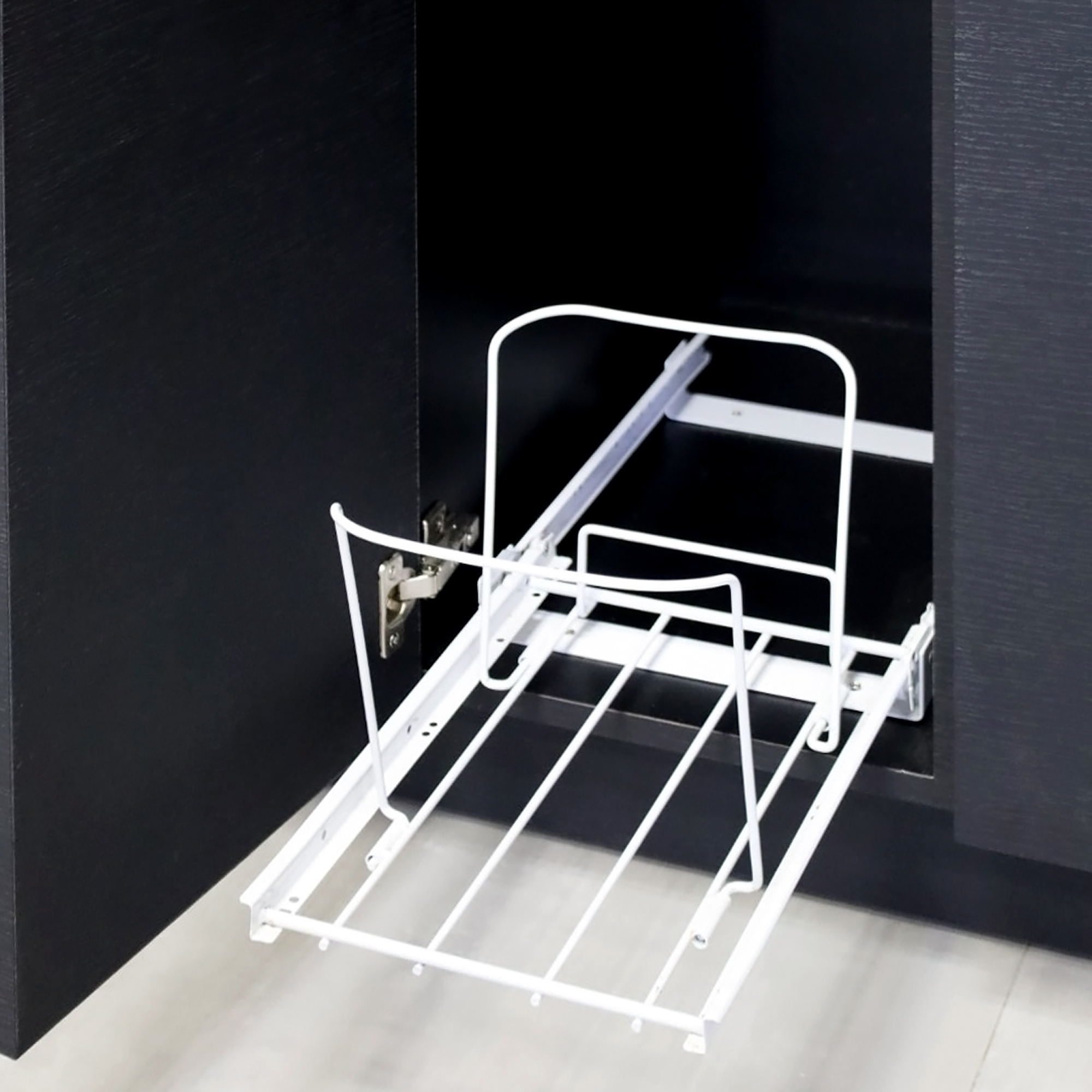 84-inch Avenue Beverage Station with Black Cinder matte laminate top, Black Cinder matte laminate main body, and Black liner interior.