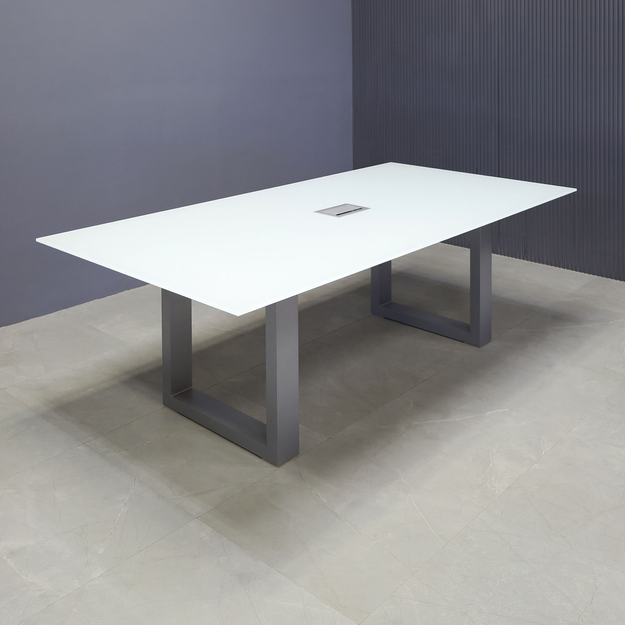Omaha Rectangular Conference Table With Tempered Glass Top