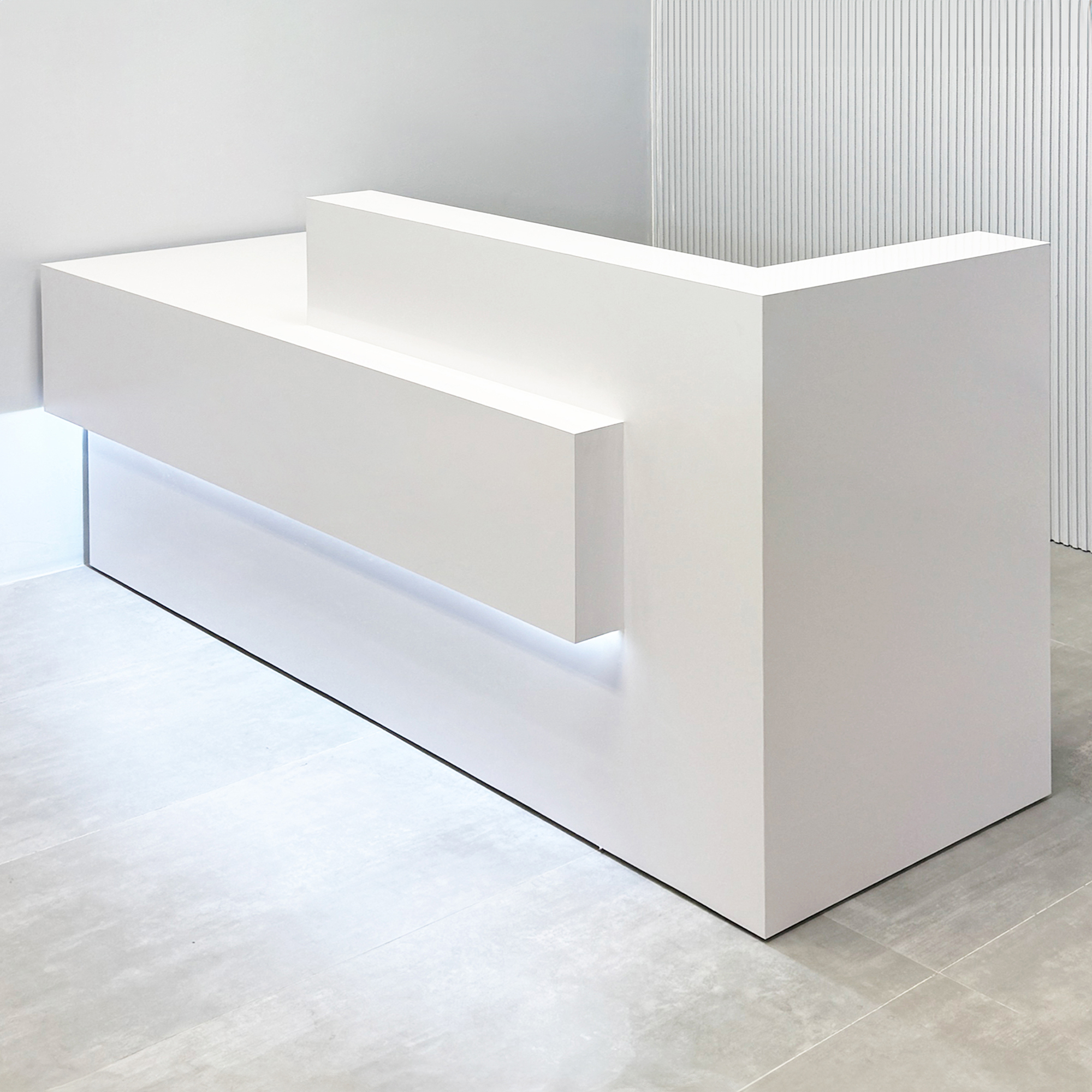 Atlanta Reception Desk in White Matte Laminate Finish - 90 In. - Stock #328
