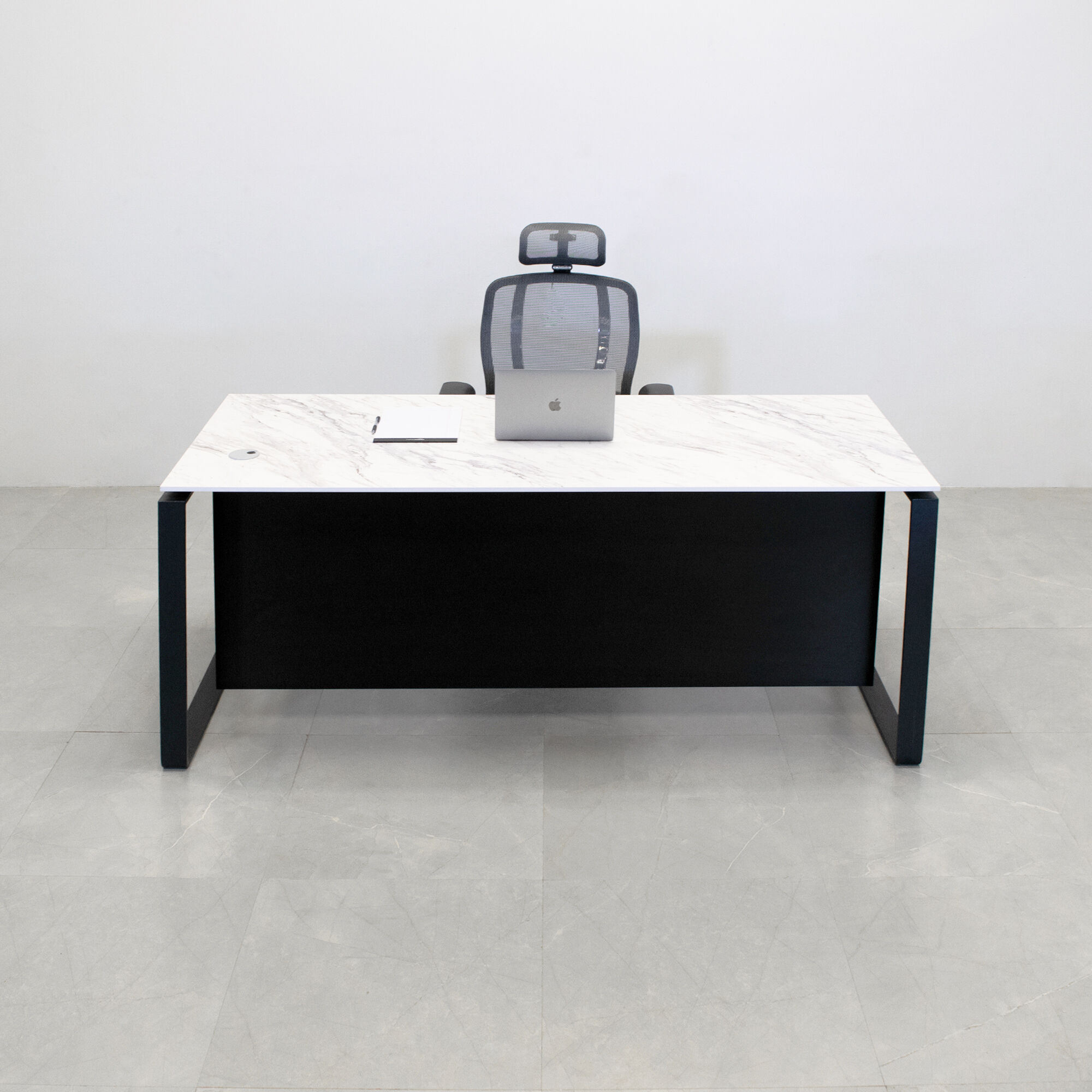 Aspen Straight Executive Desk With 1/2